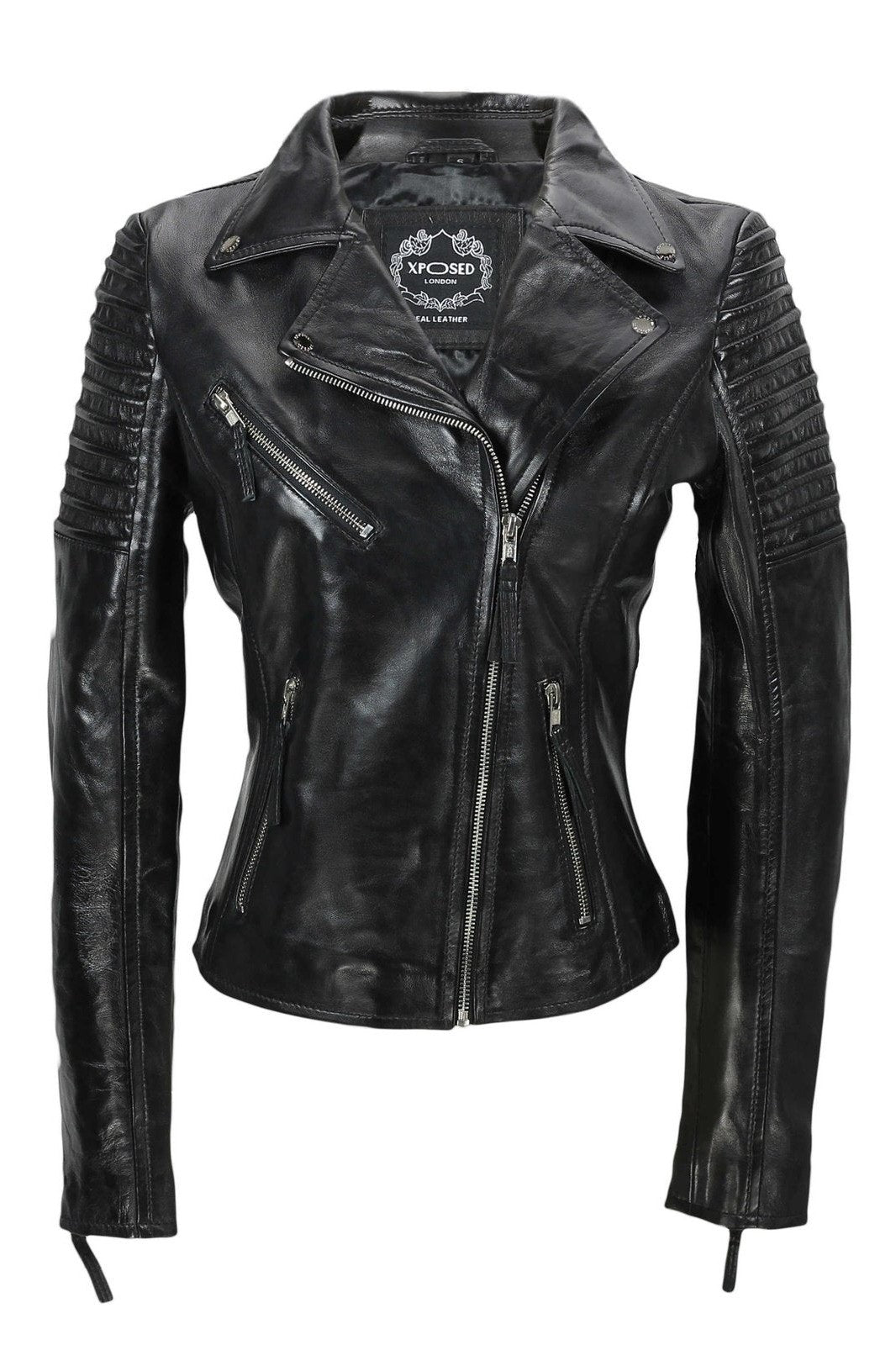 Ladies Retro Biker Black