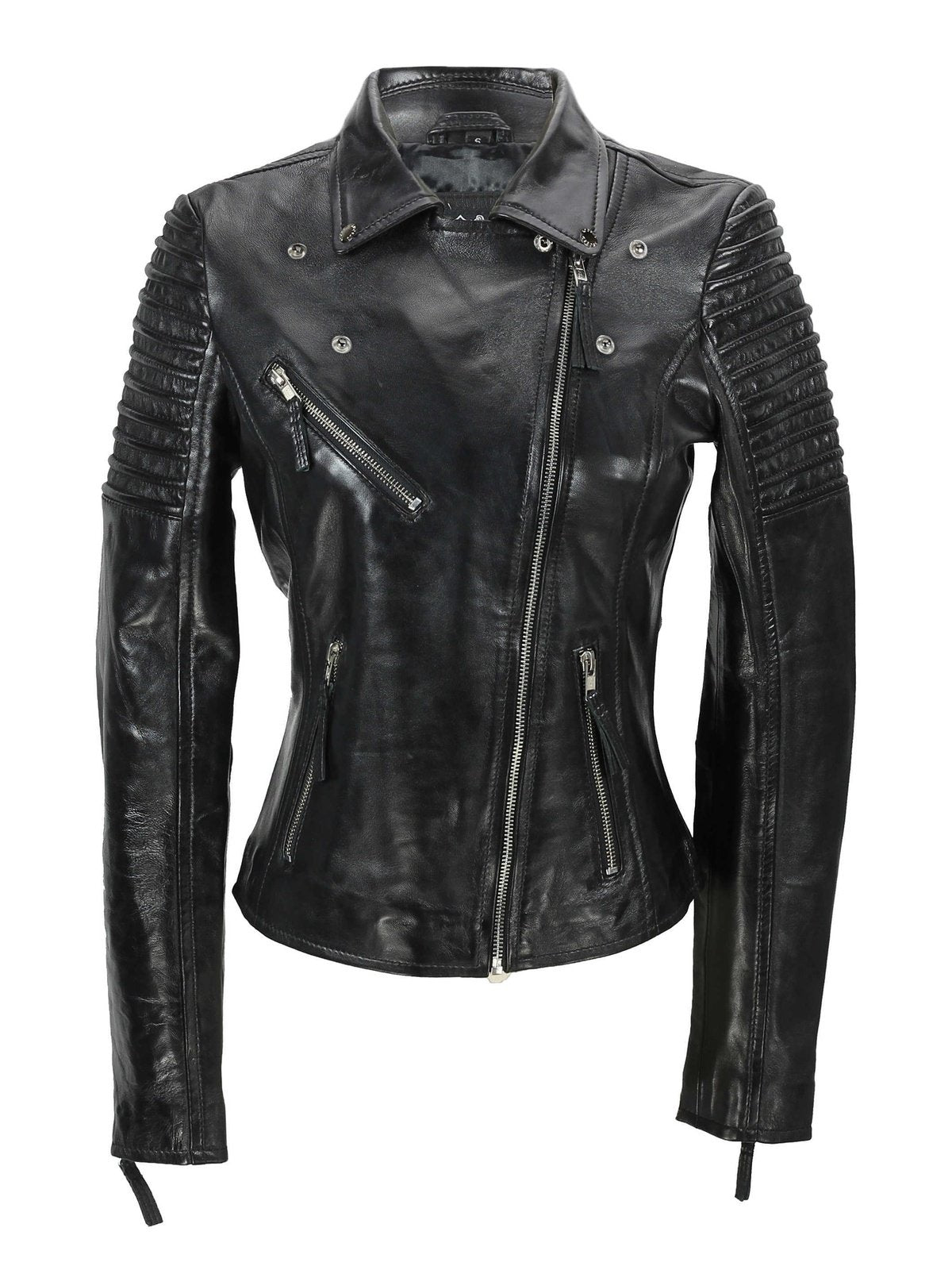 Ladies Retro Biker Black