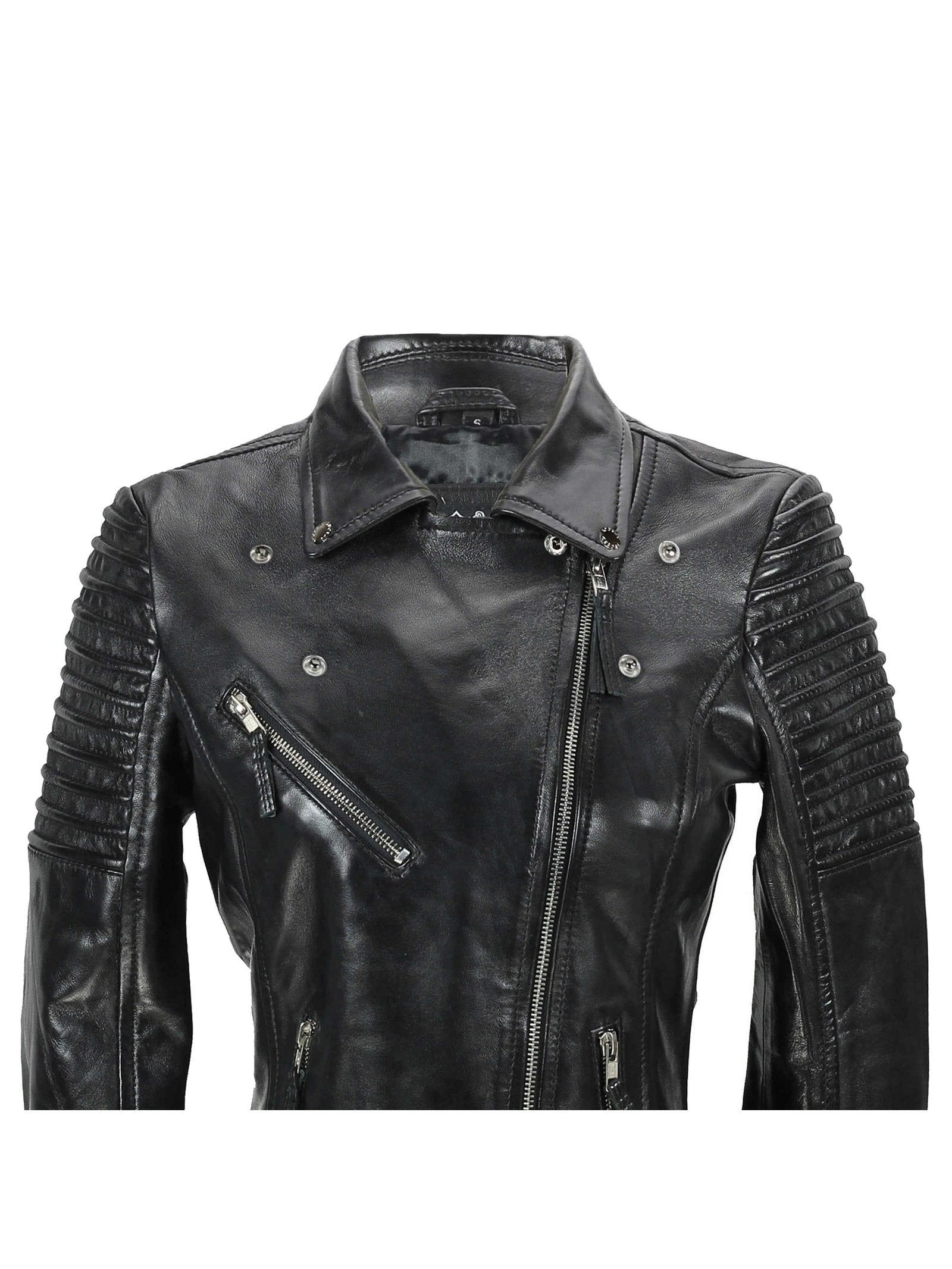 Ladies Retro Biker Black