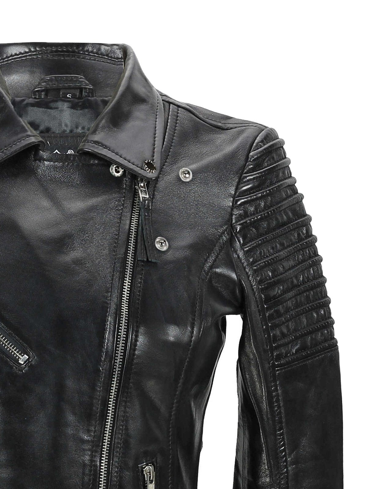 Ladies Retro Biker Black