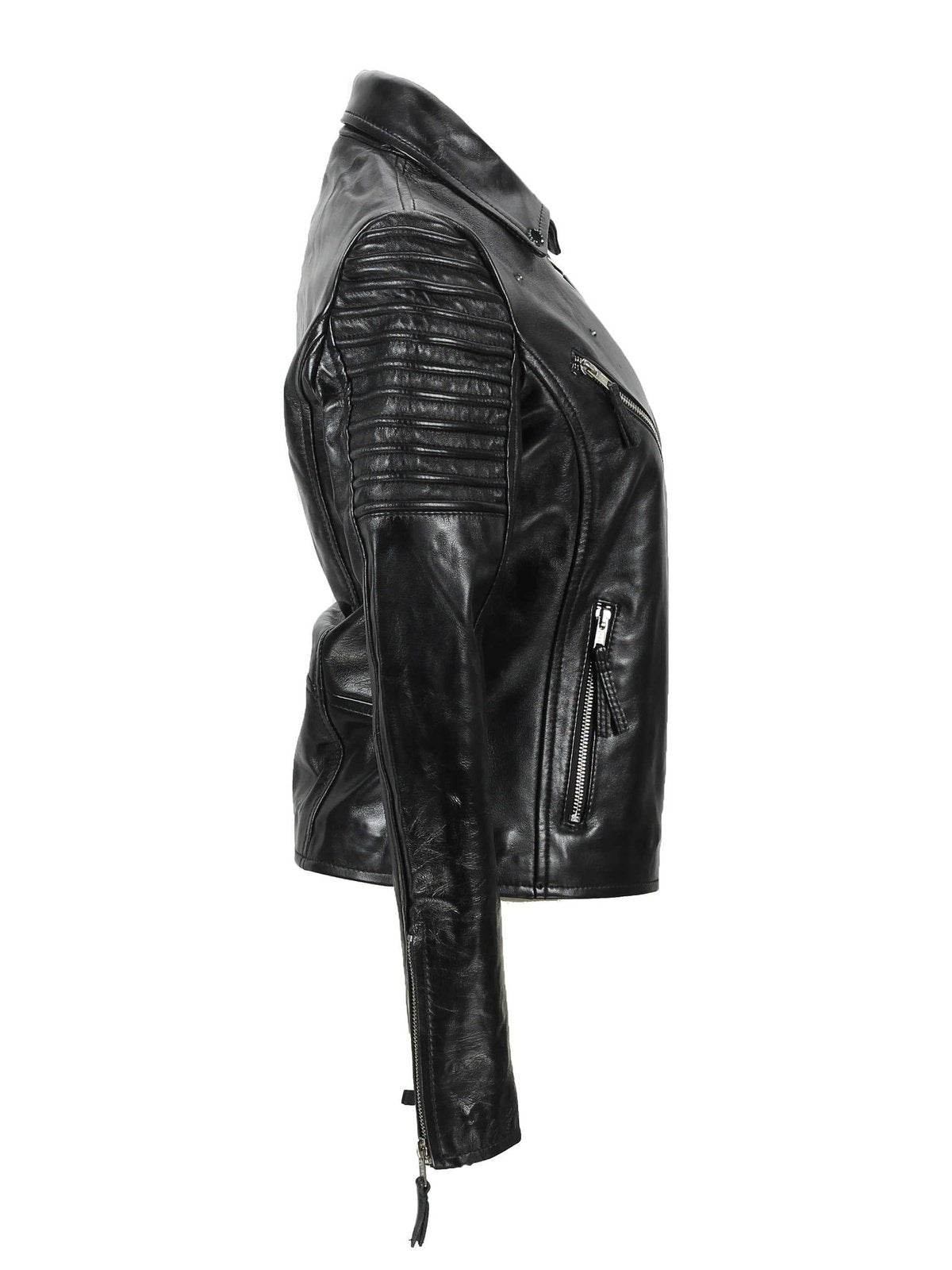 Ladies Retro Biker Black