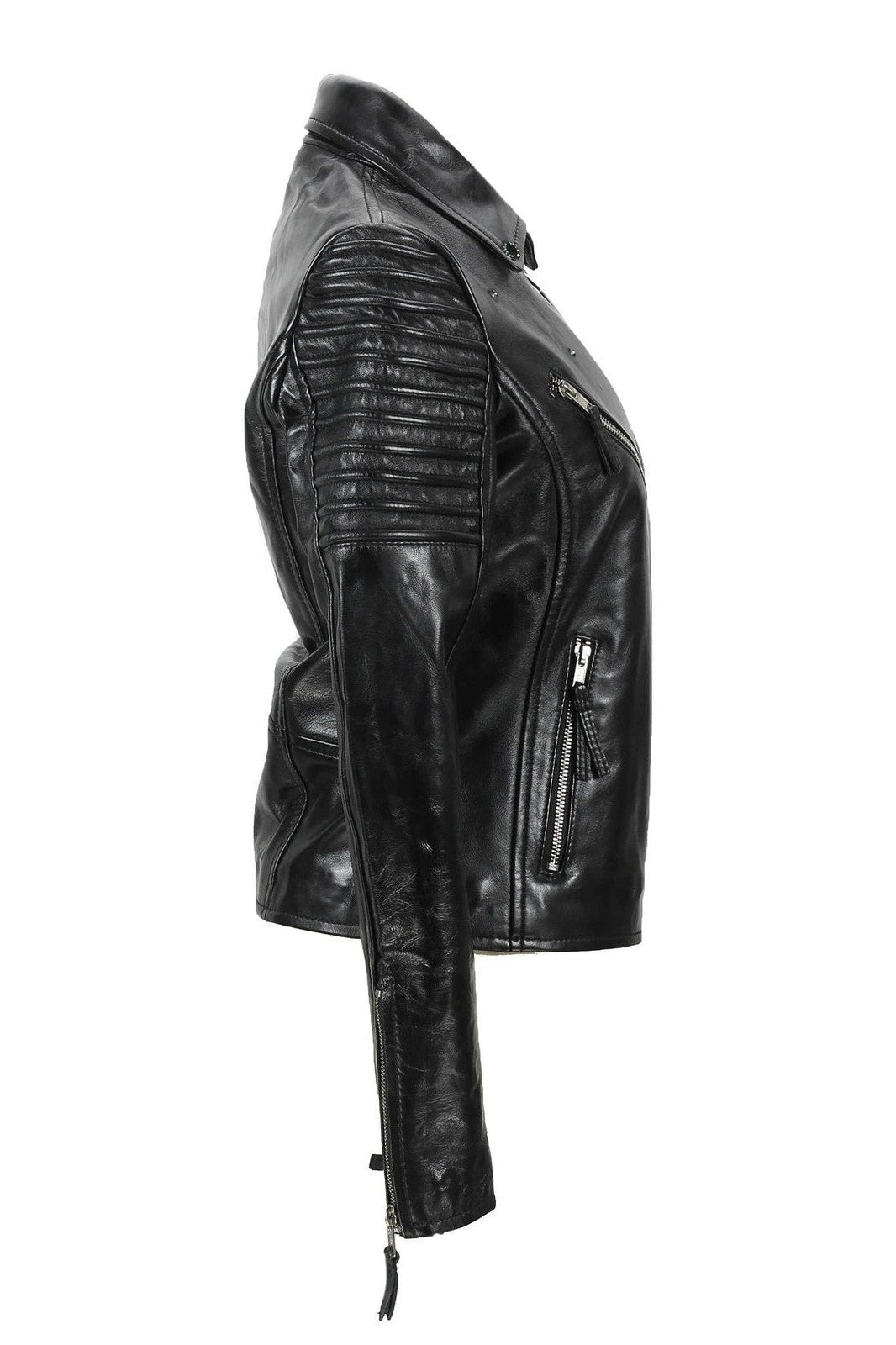 Ladies Retro Biker Black