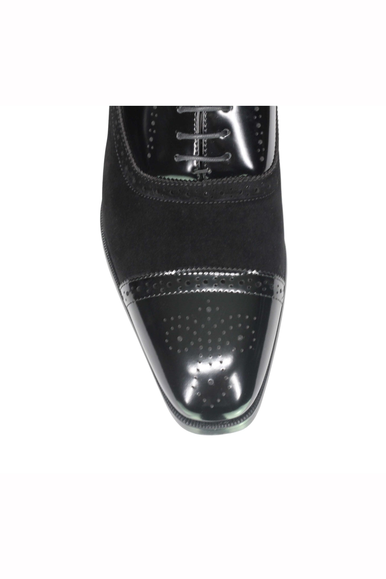 SUEDE & LEATHER BLACK BROGUES