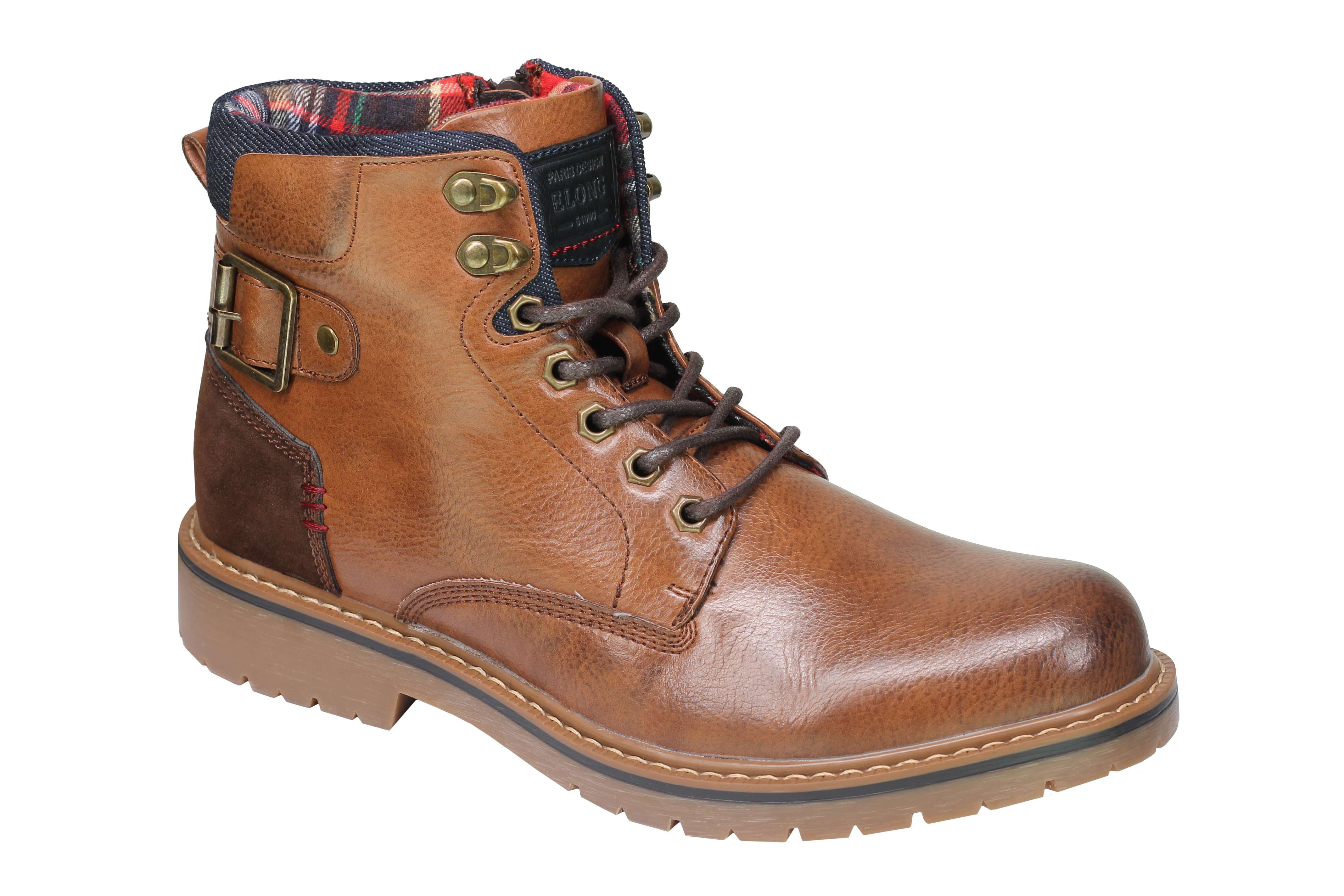 Mens Military Boots Leather Lined Biker Combat Ankle Lace up Zipped Black Brown