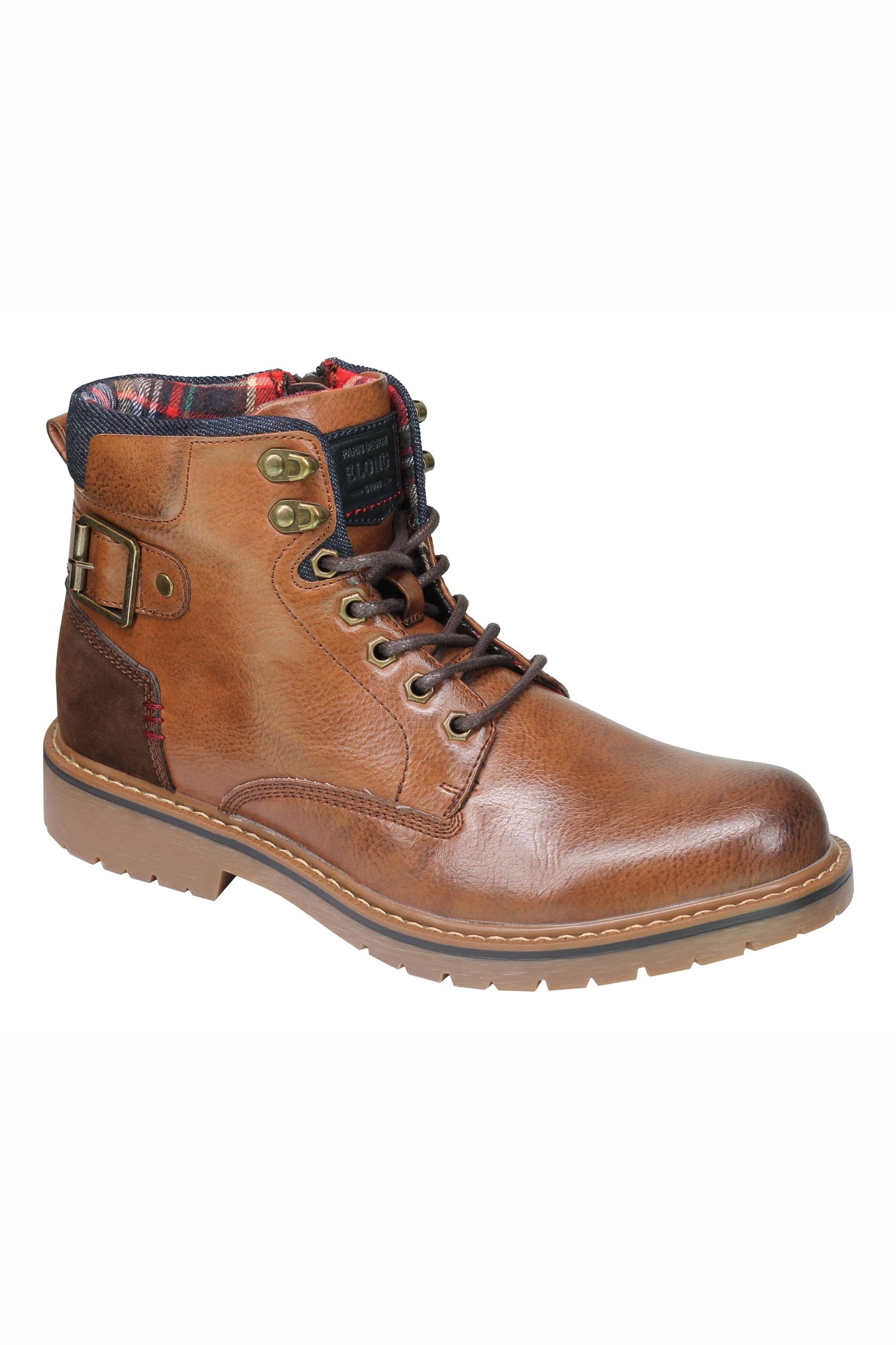 Mens Military Boots Leather Lined Biker Combat Ankle Lace up Zipped Black Brown