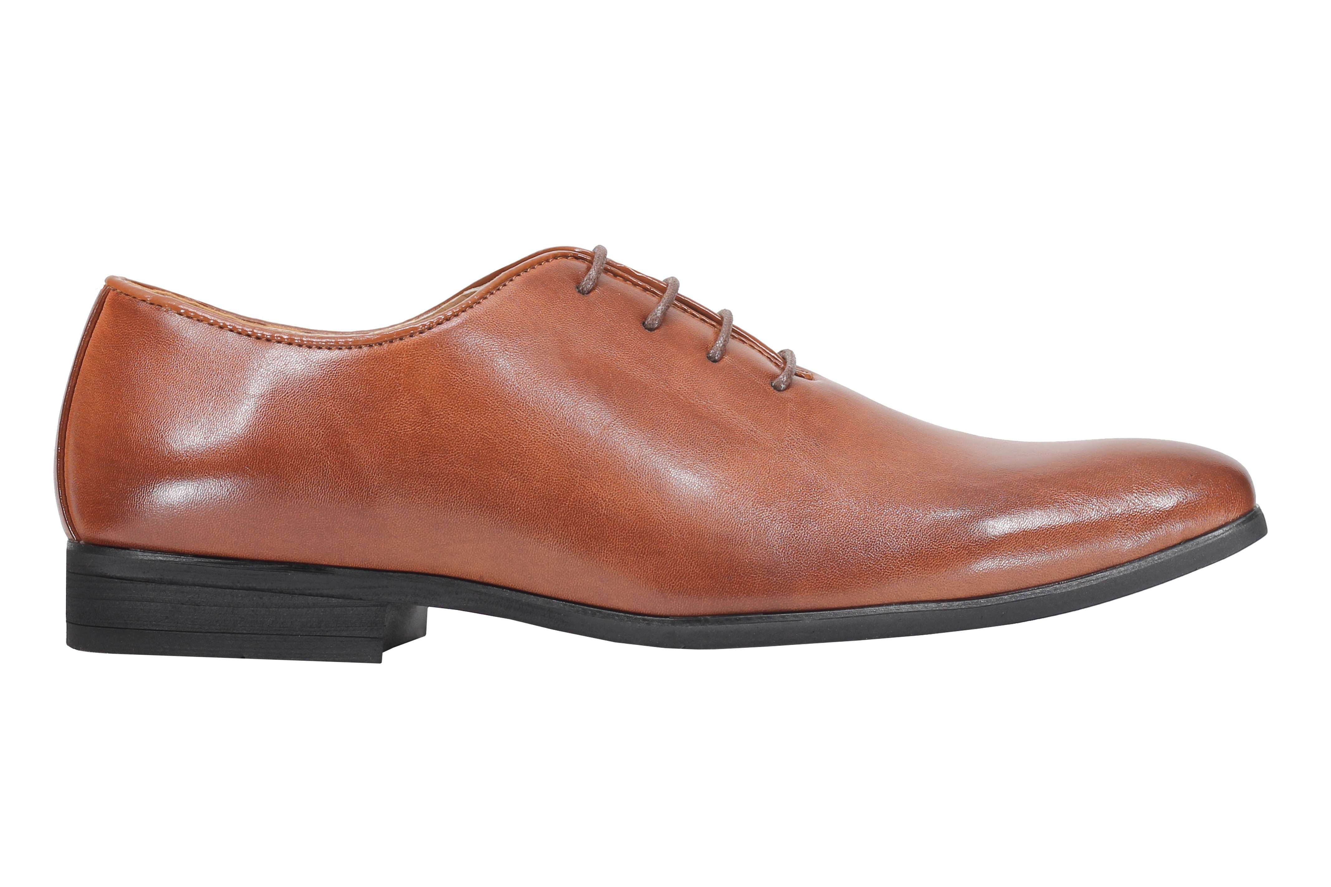 Mens Black Tan brown Classic Polished Leather Lined Upper Wholecut Oxford Shoes