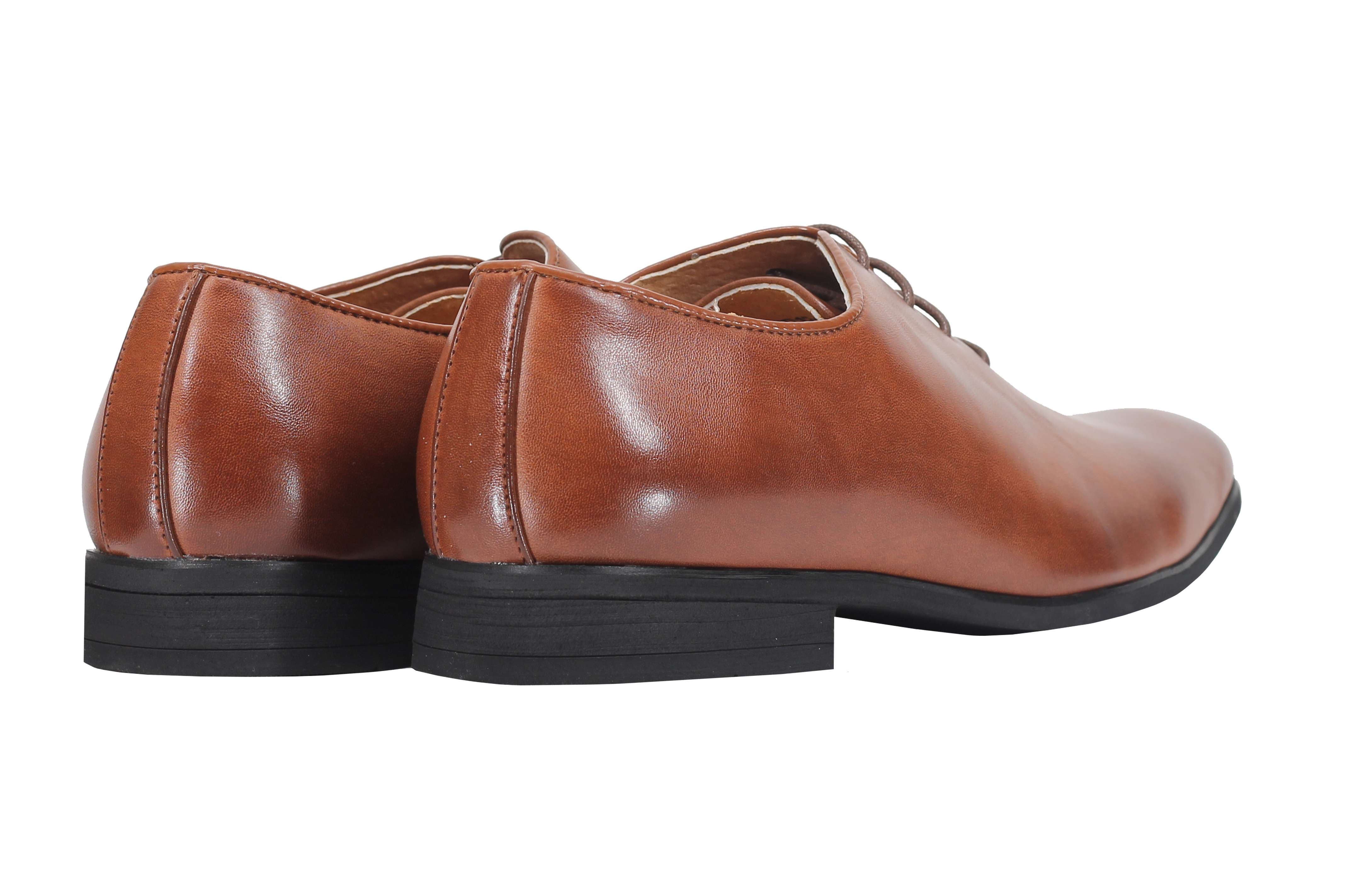 Mens Black Tan brown Classic Polished Leather Lined Upper Wholecut Oxford Shoes