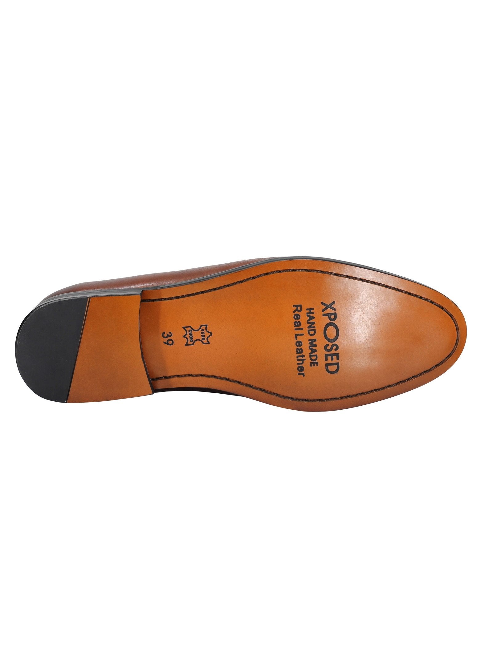 Leather Tassel Loafers in Tan