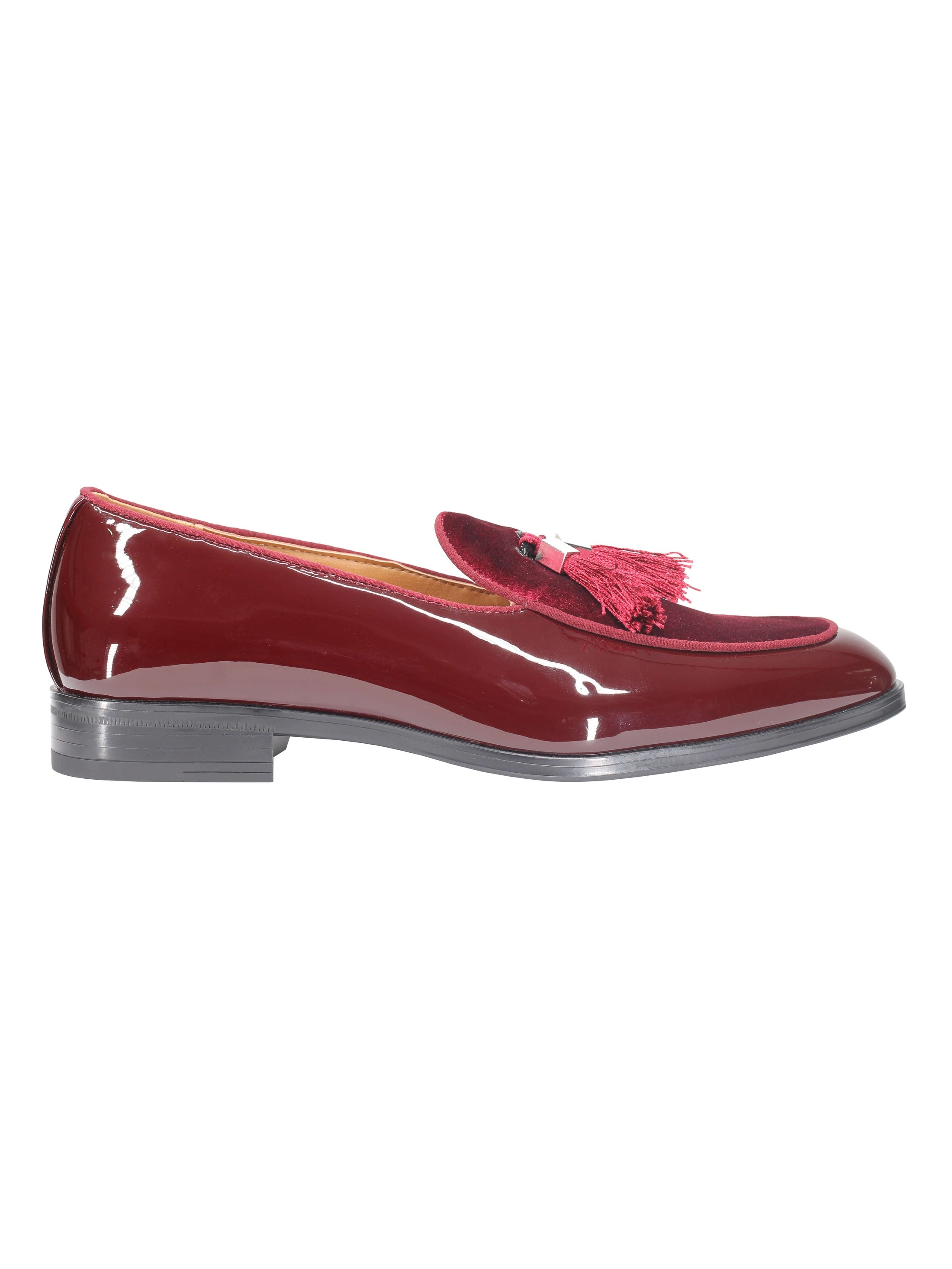 FAUX LEATHER SHINY TASSEL LOAFERS
