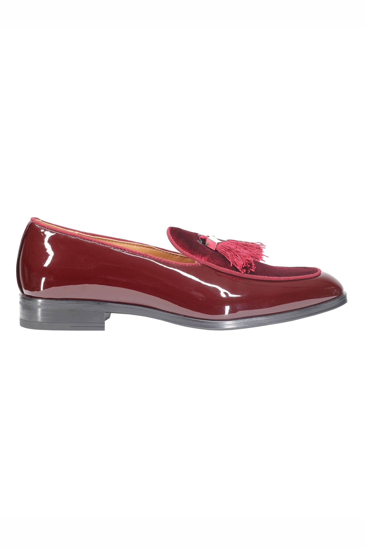 FAUX LEATHER SHINY TASSEL LOAFERS