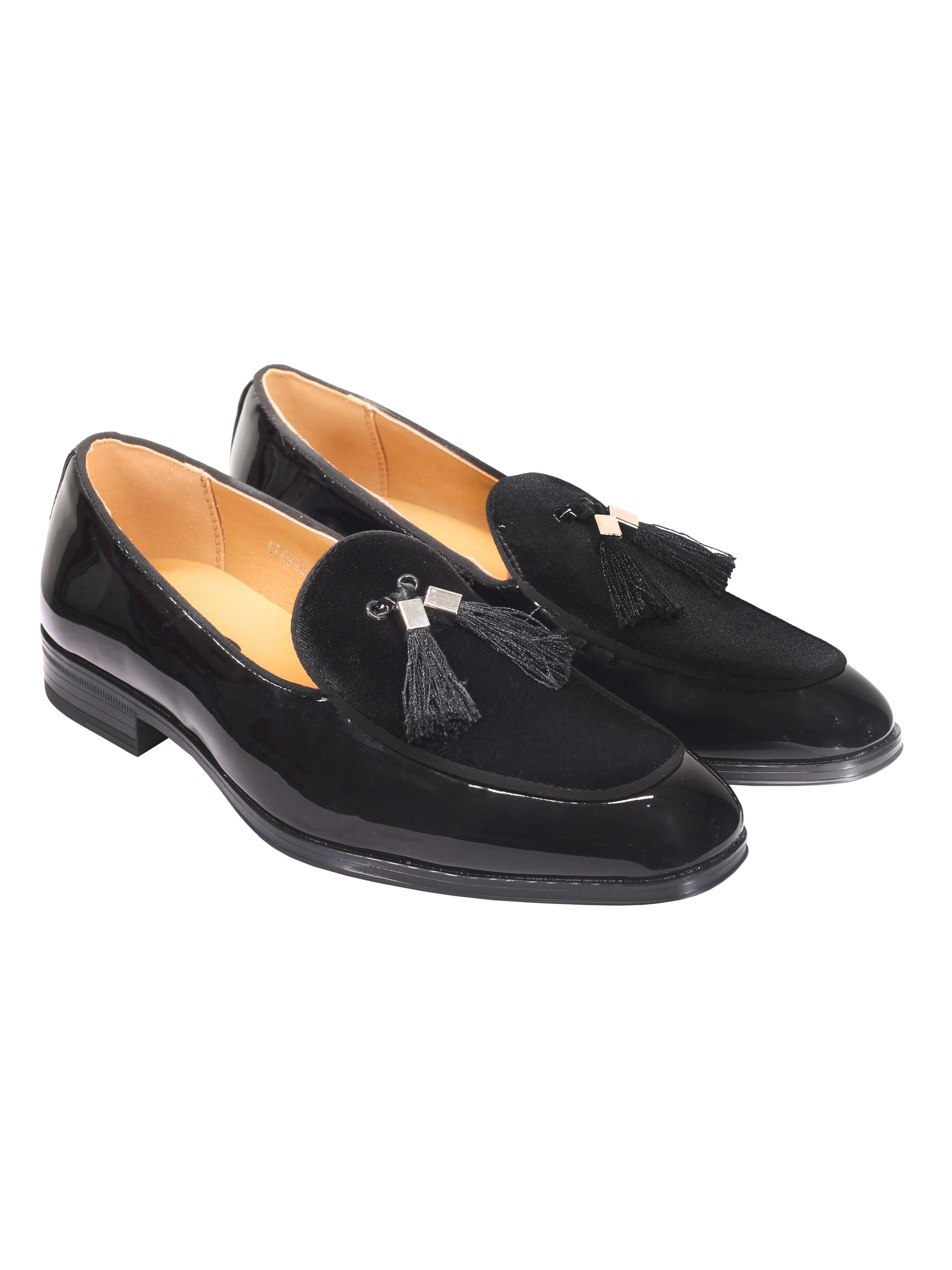 FAUX LEATHER SHINY TASSEL LOAFERS