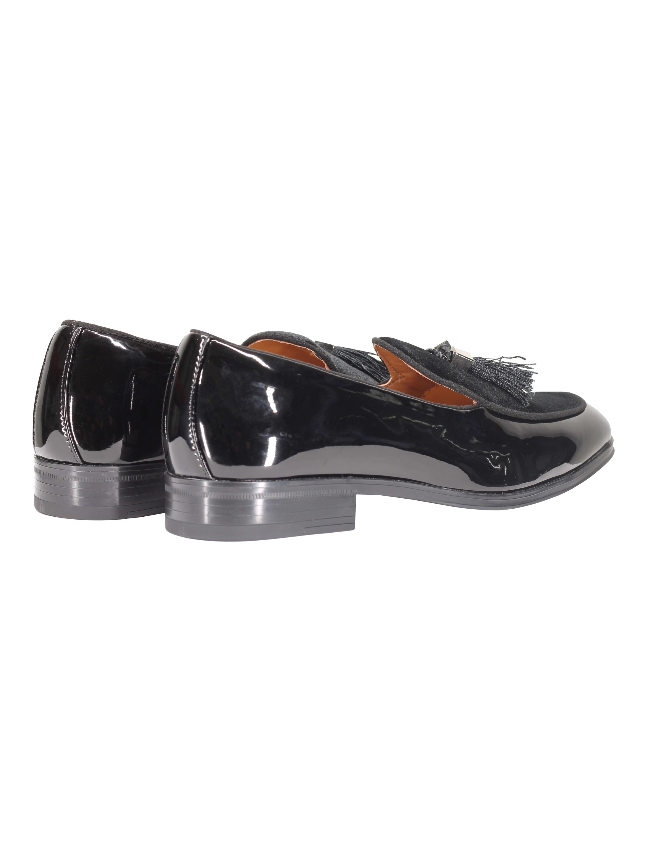 FAUX LEATHER SHINY TASSEL LOAFERS