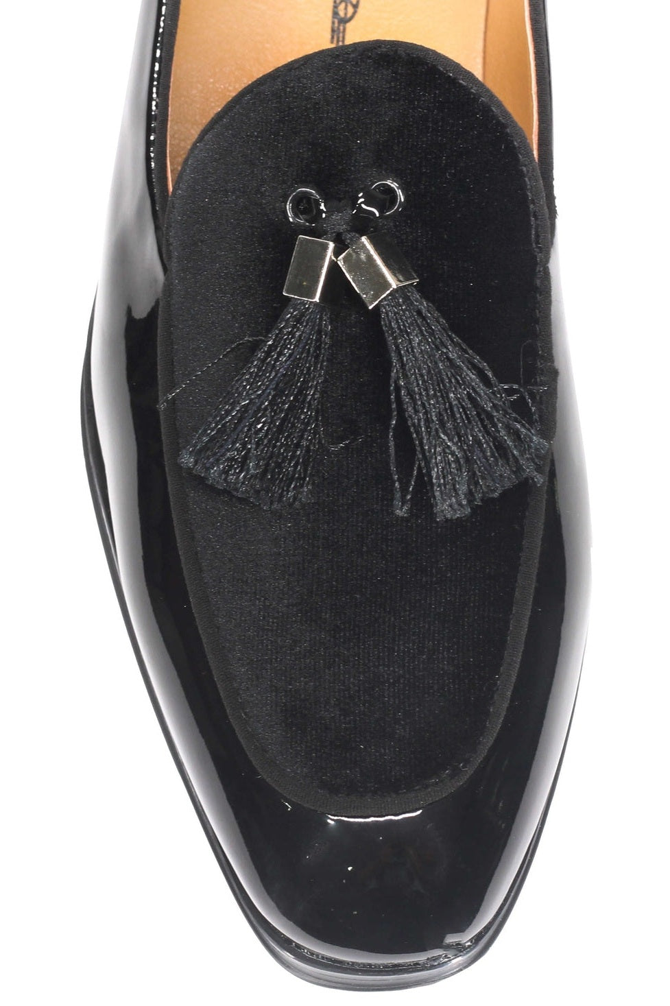 FAUX LEATHER SHINY TASSEL LOAFERS