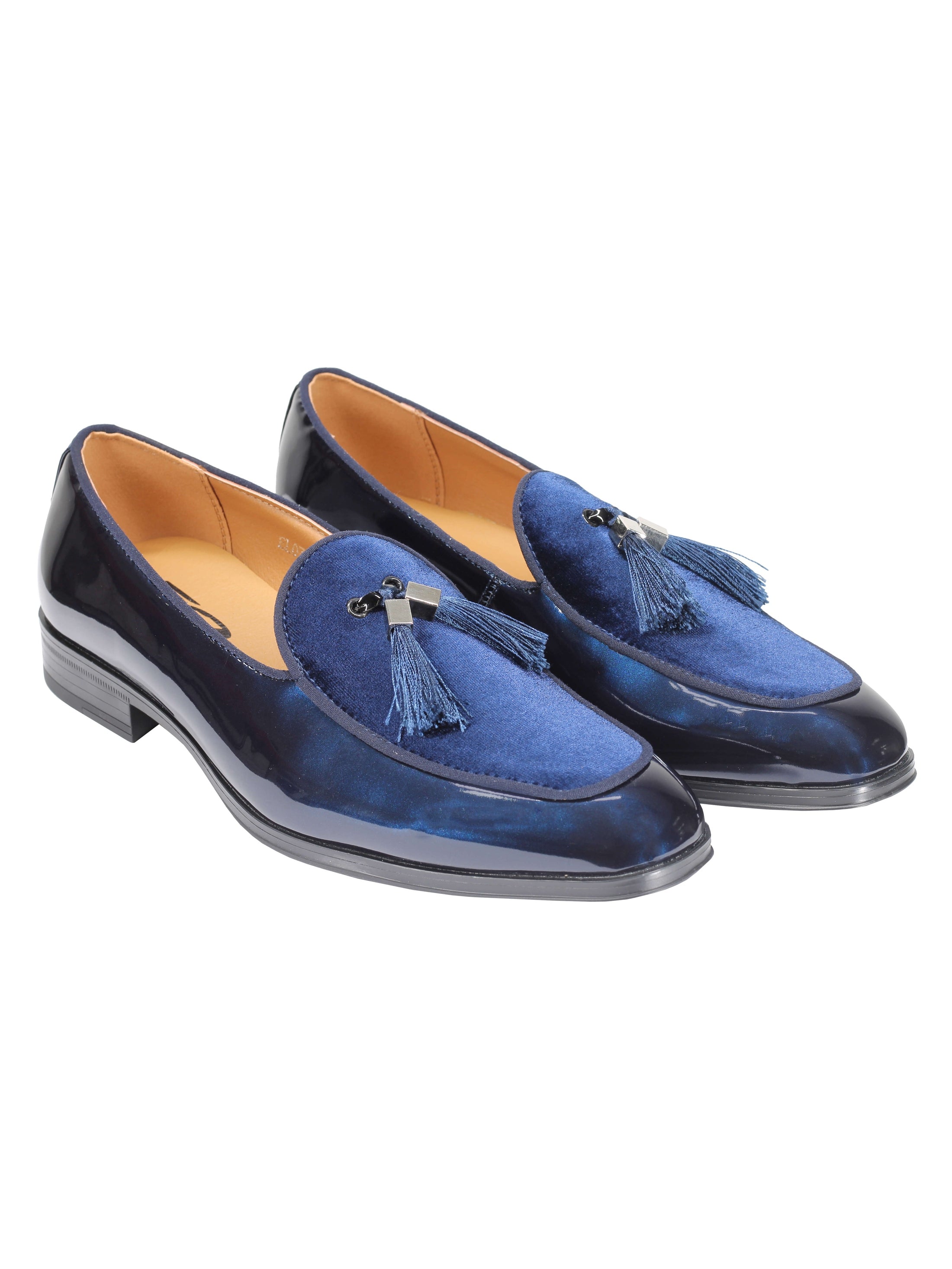 FAUX LEATHER SHINY TASSEL LOAFERS