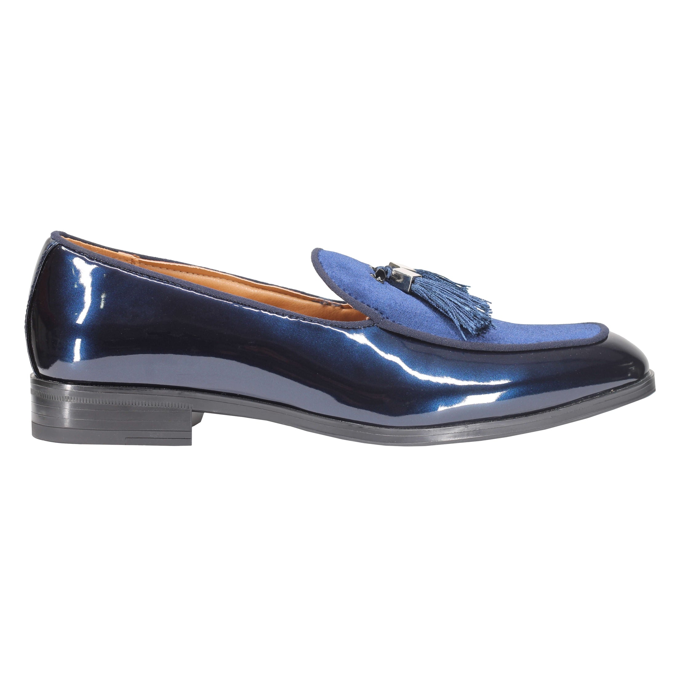 FAUX LEATHER SHINY TASSEL LOAFERS