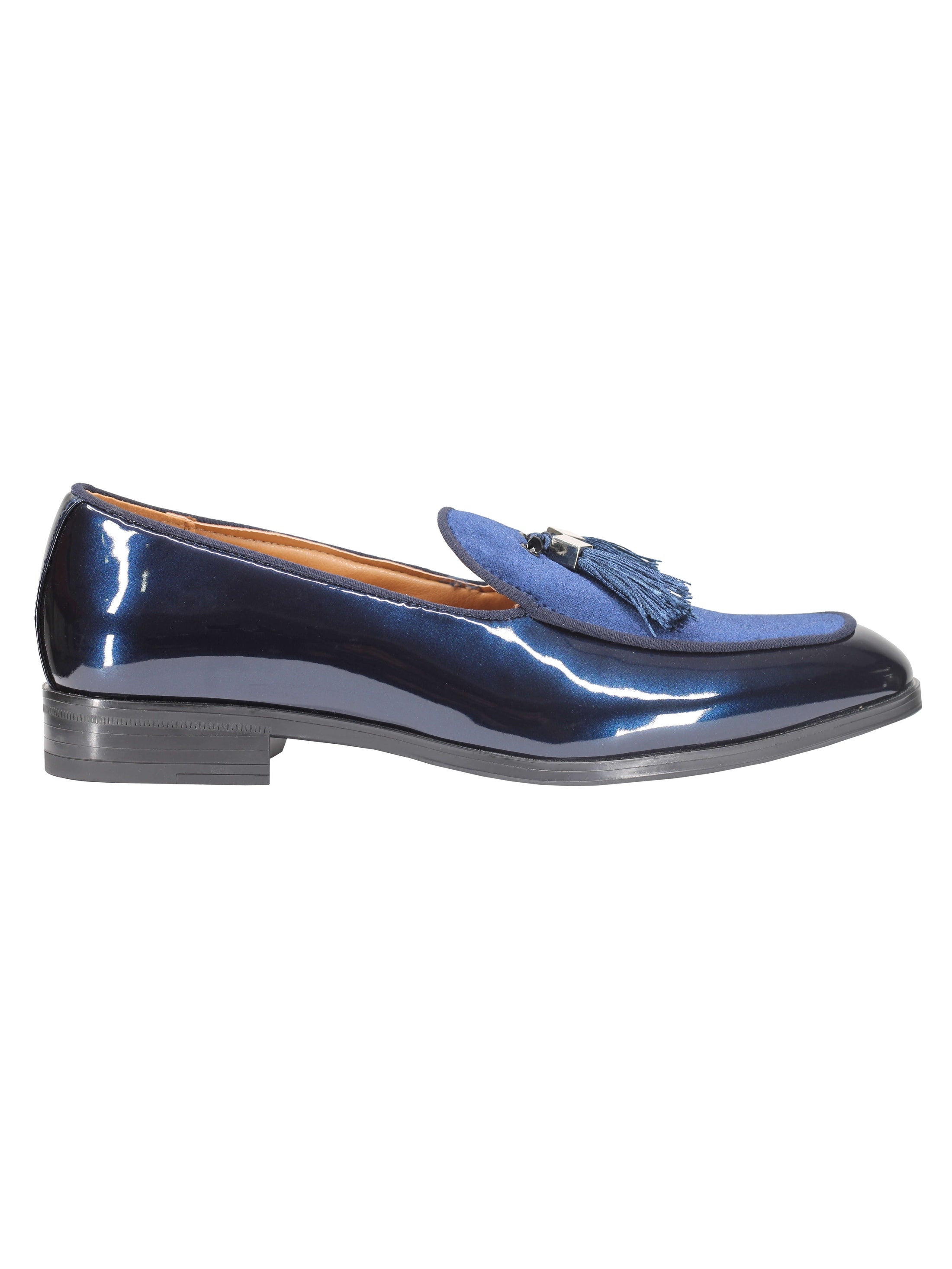 FAUX LEATHER SHINY TASSEL LOAFERS