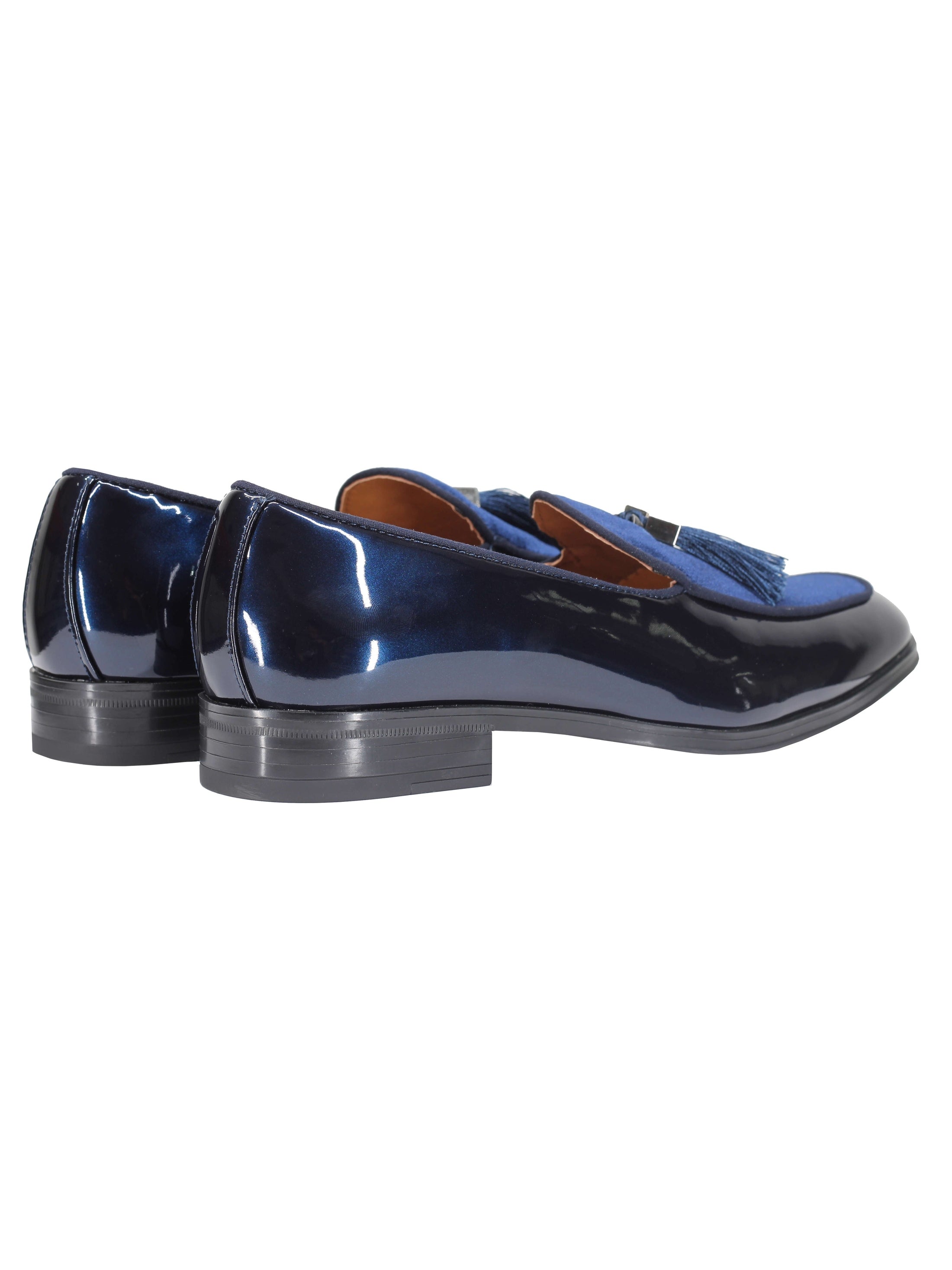FAUX LEATHER SHINY TASSEL LOAFERS