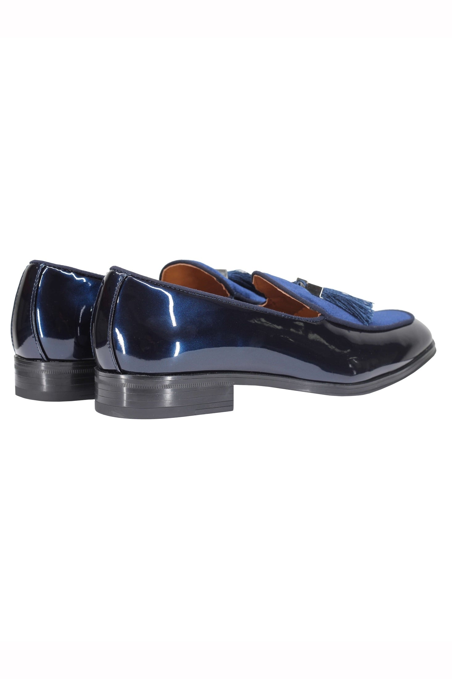FAUX LEATHER SHINY TASSEL LOAFERS
