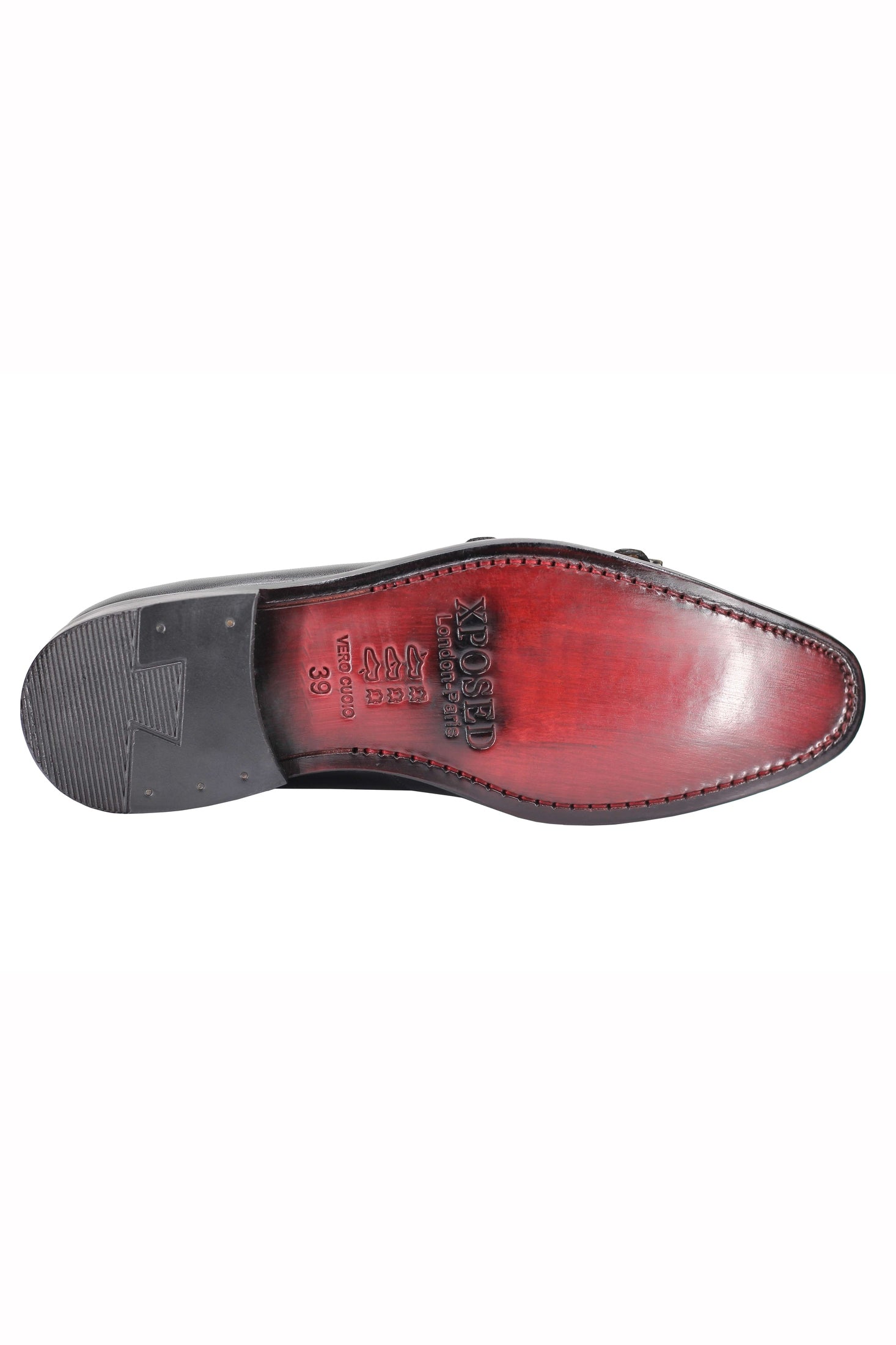 Black Calf Leather Double Monk Shoes
