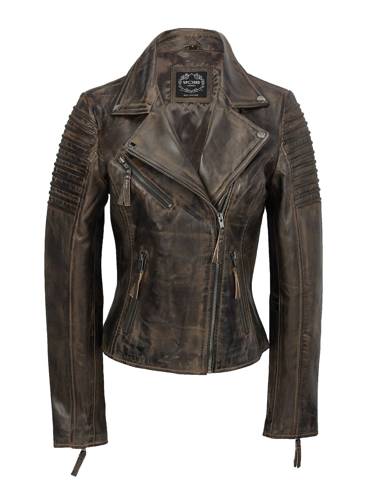 Ladies Retro Biker Brown