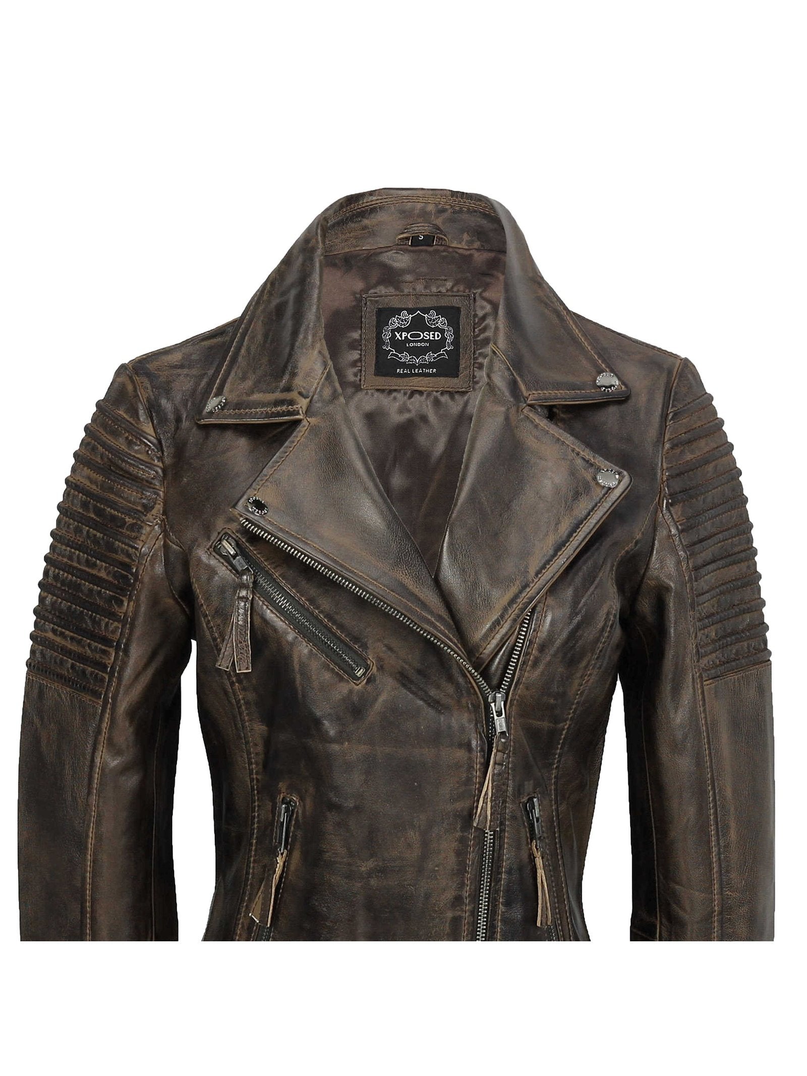 Ladies Retro Biker Brown