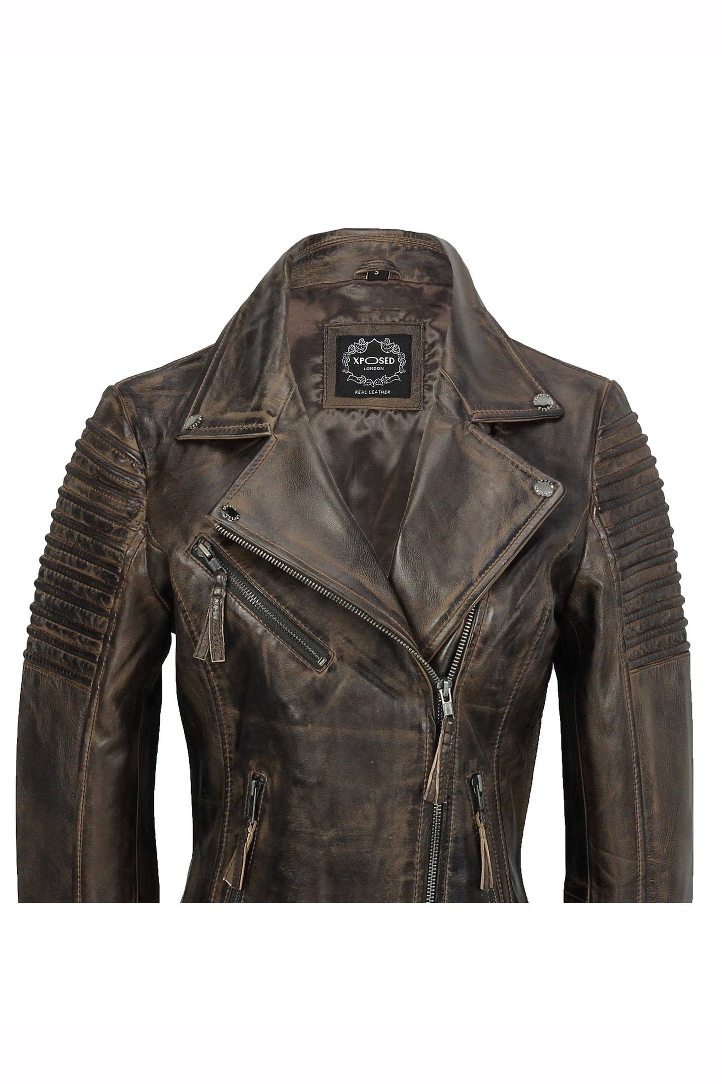 Ladies Retro Biker Brown