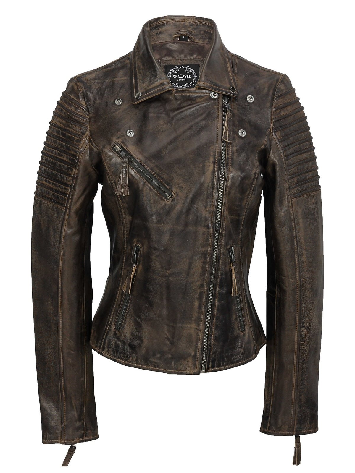 Ladies Retro Biker Brown
