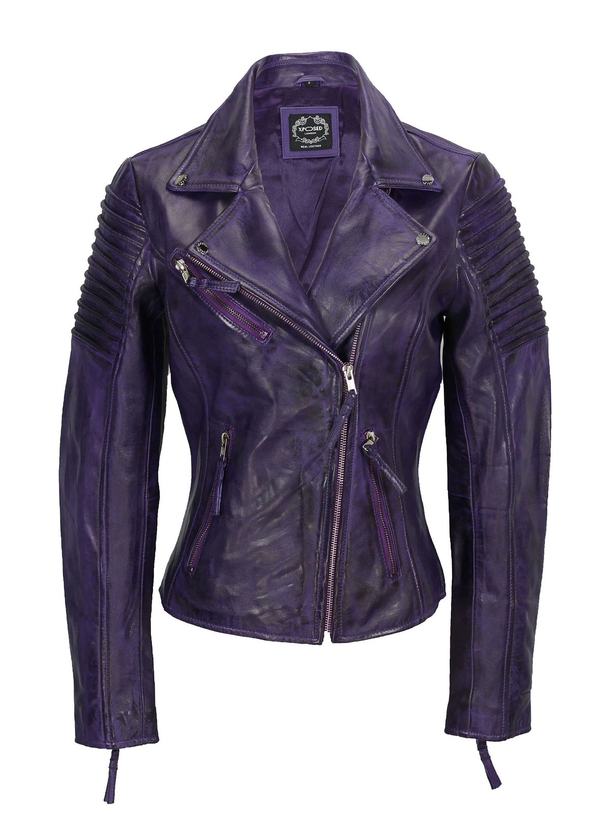 Ladies Retro Biker Purple