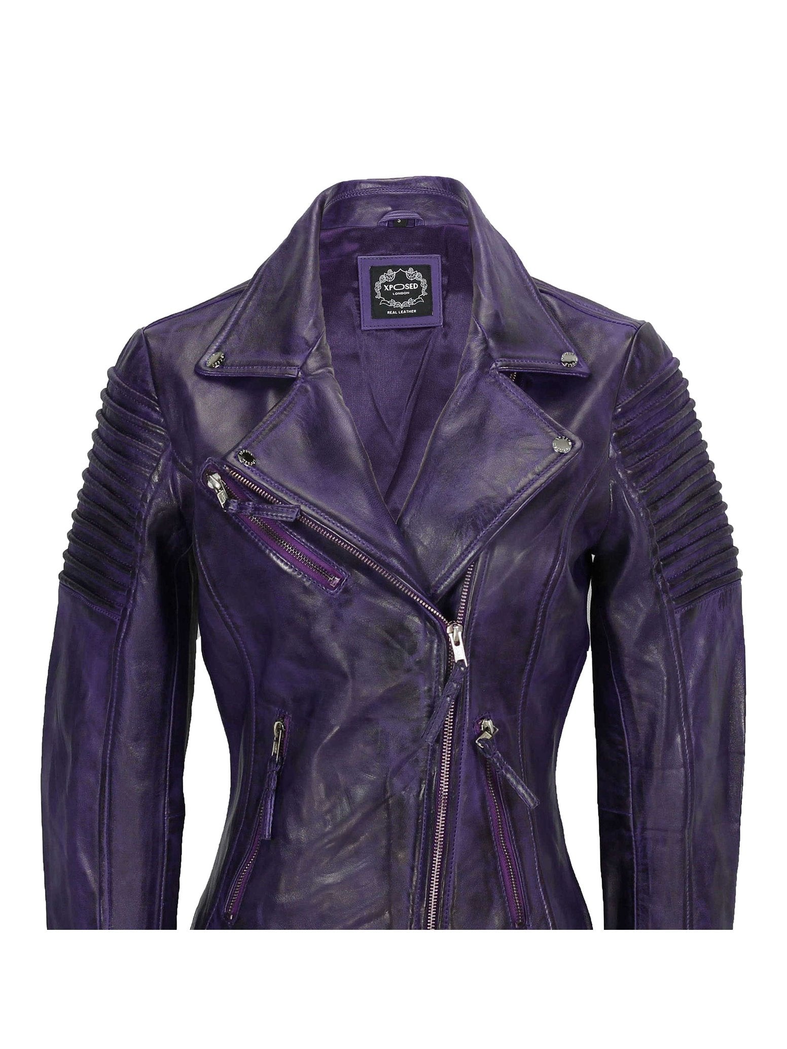 Ladies Retro Biker Purple