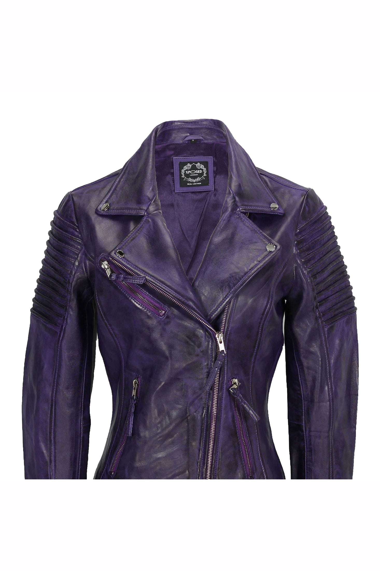 Ladies Retro Biker Purple