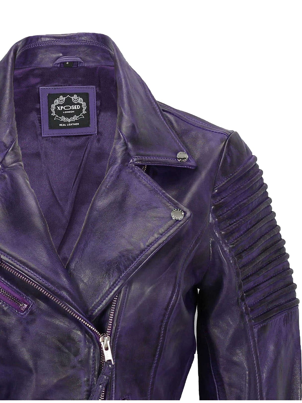 Ladies Retro Biker Purple