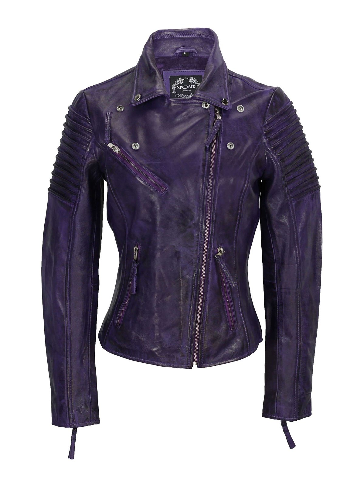 Ladies Retro Biker Purple