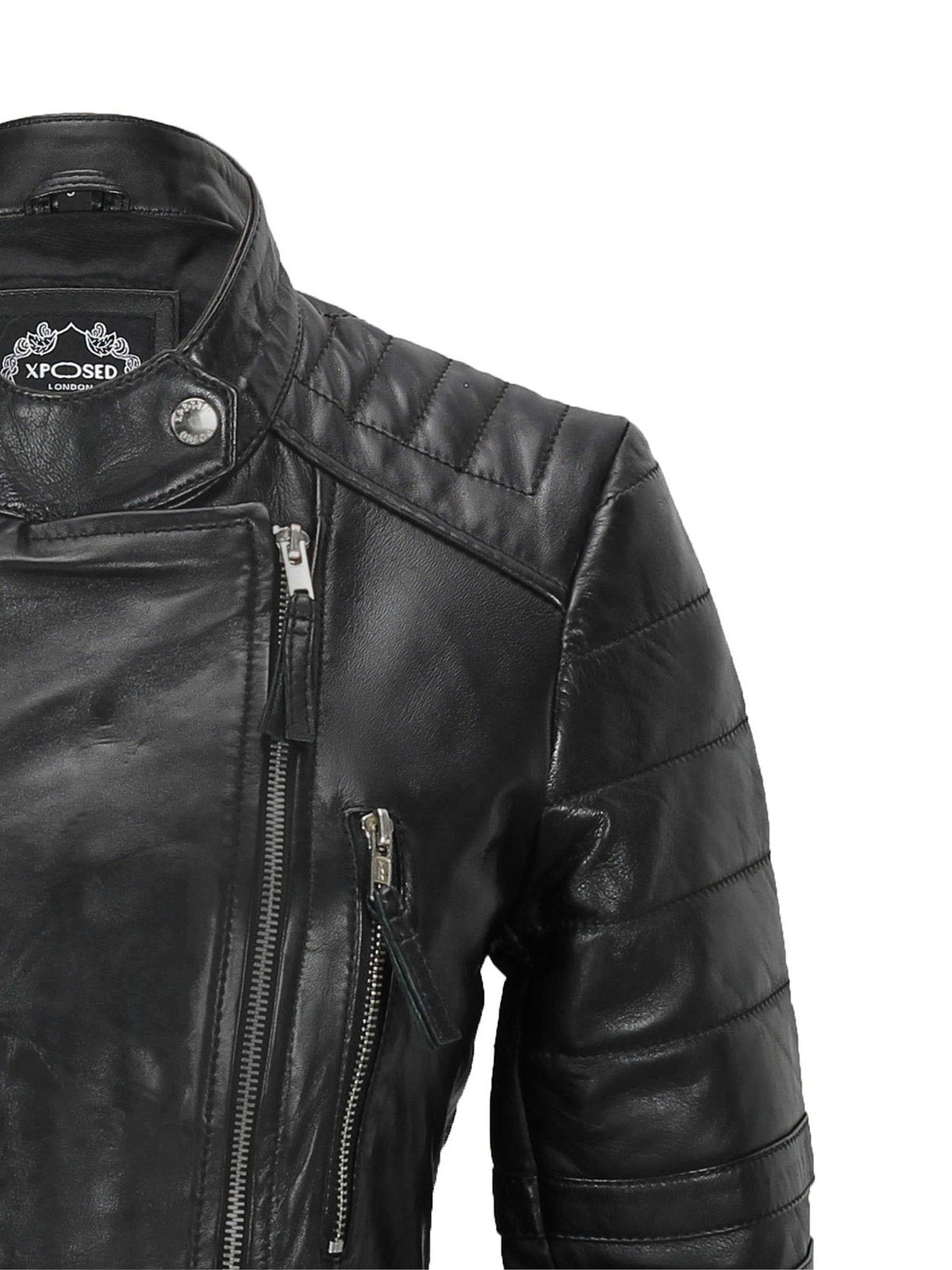 Ladies Women Soft Real Leather Biker Jacket Size