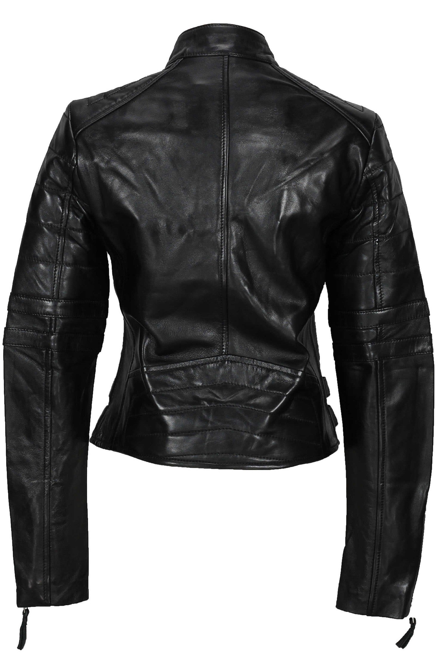 Ladies Women Soft Real Leather Biker Jacket Size