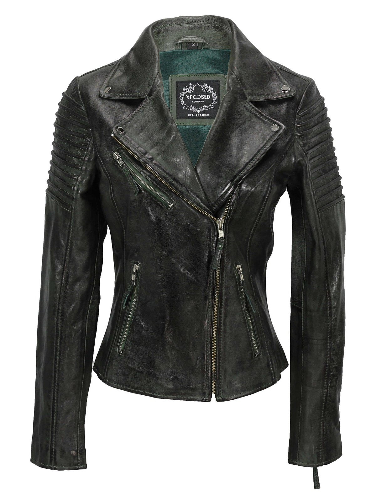 Ladies Retro Biker Green
