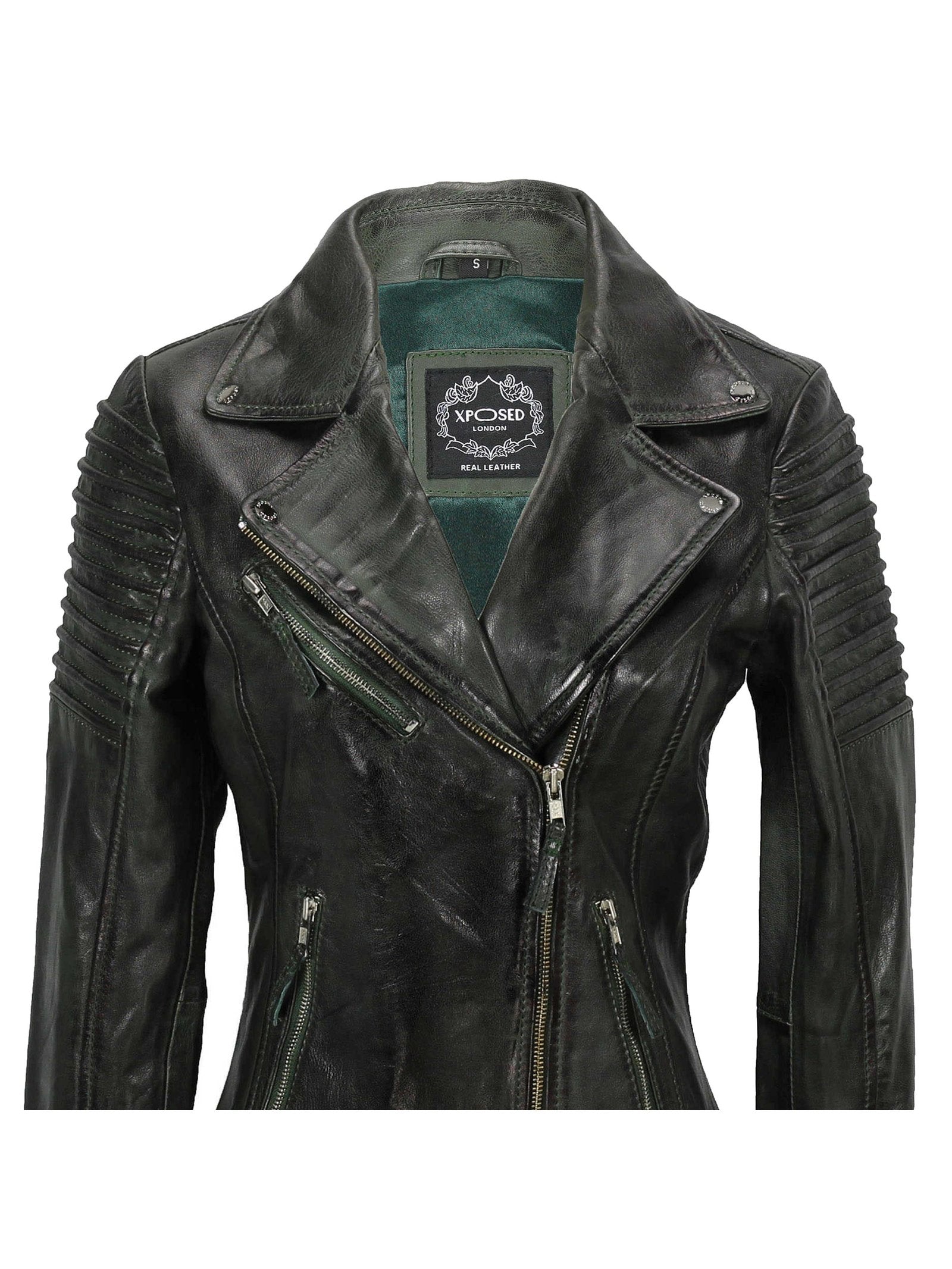 Ladies Retro Biker Green