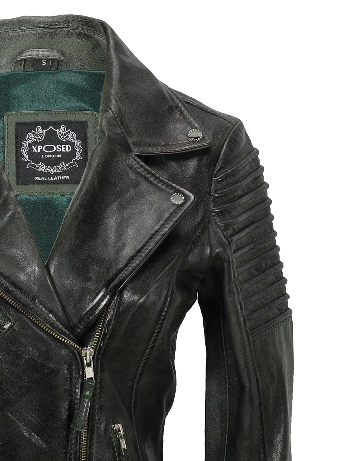Ladies Retro Biker Green
