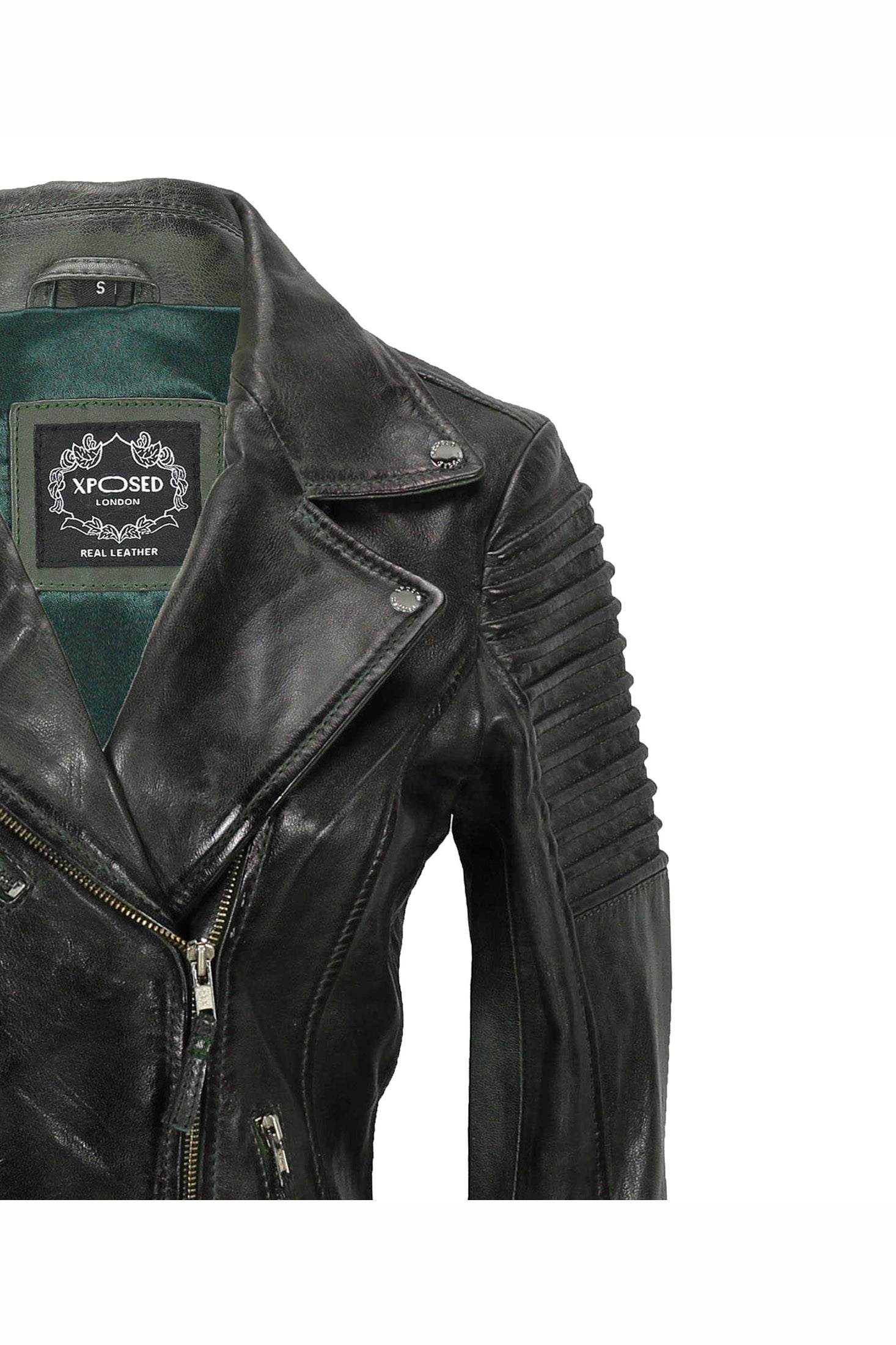 Ladies Retro Biker Green