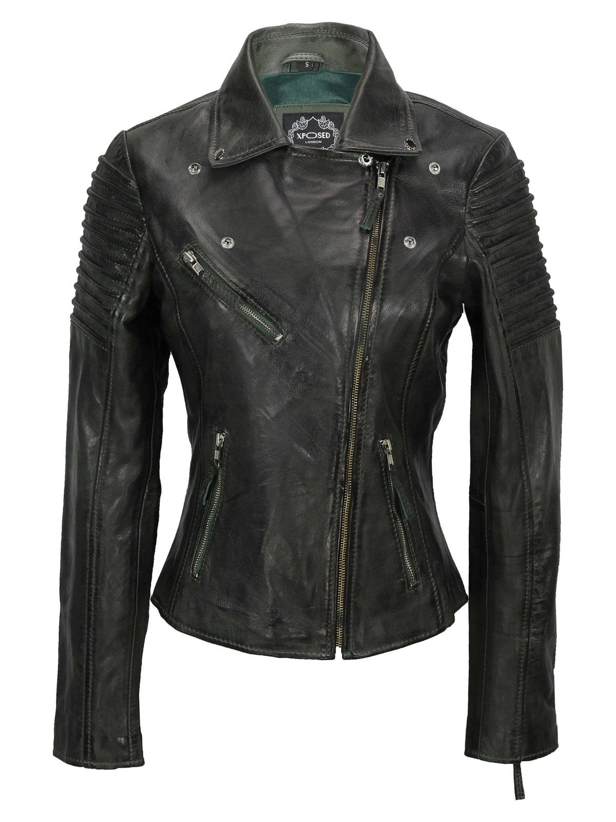 Ladies Retro Biker Green
