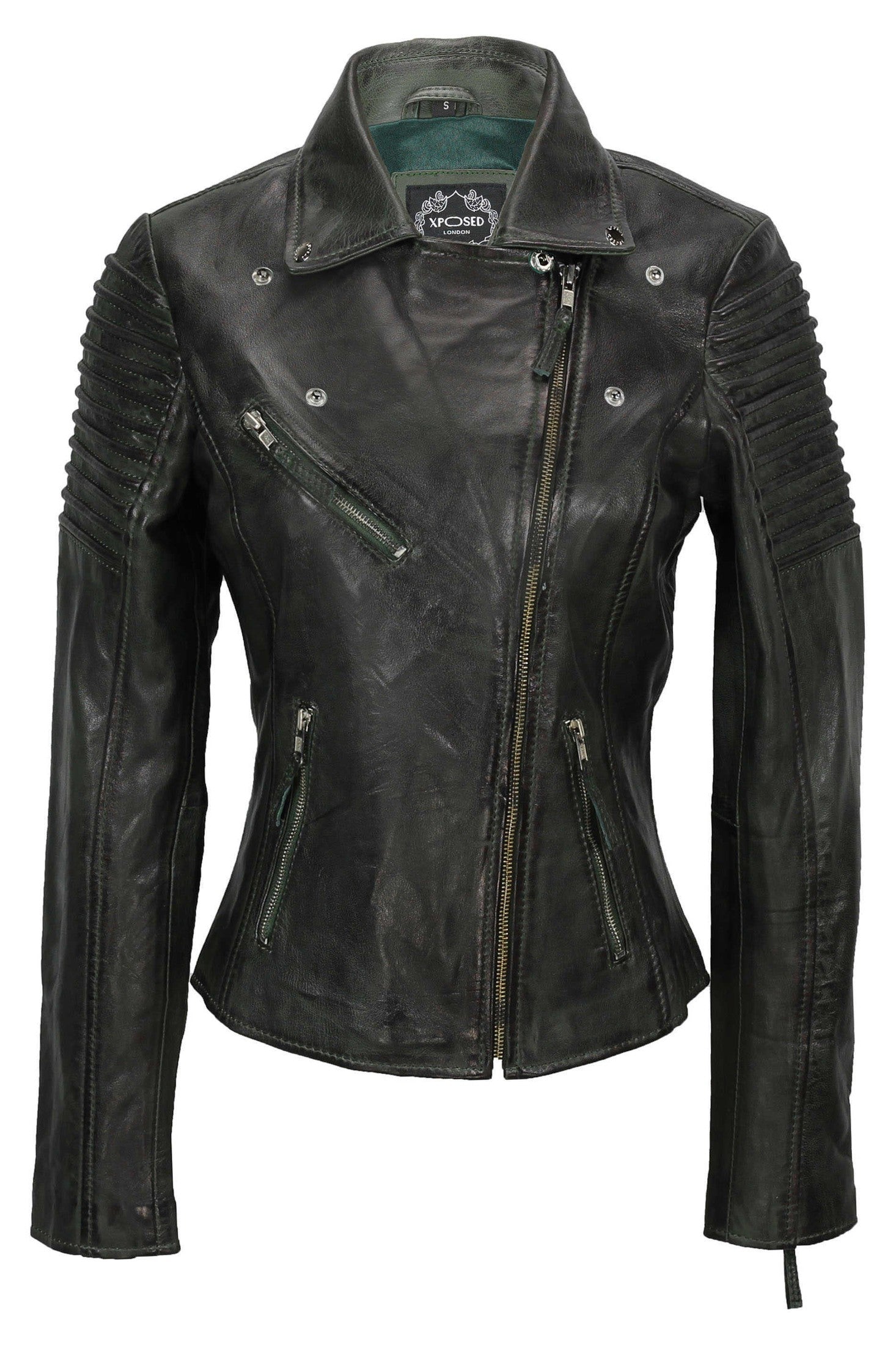 Ladies Retro Biker Green