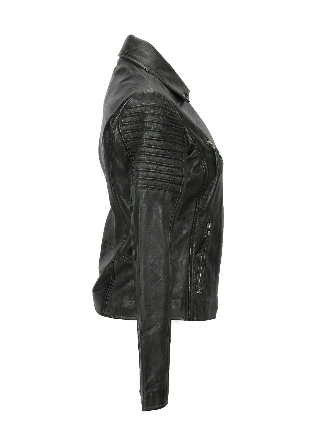 Ladies Retro Biker Green