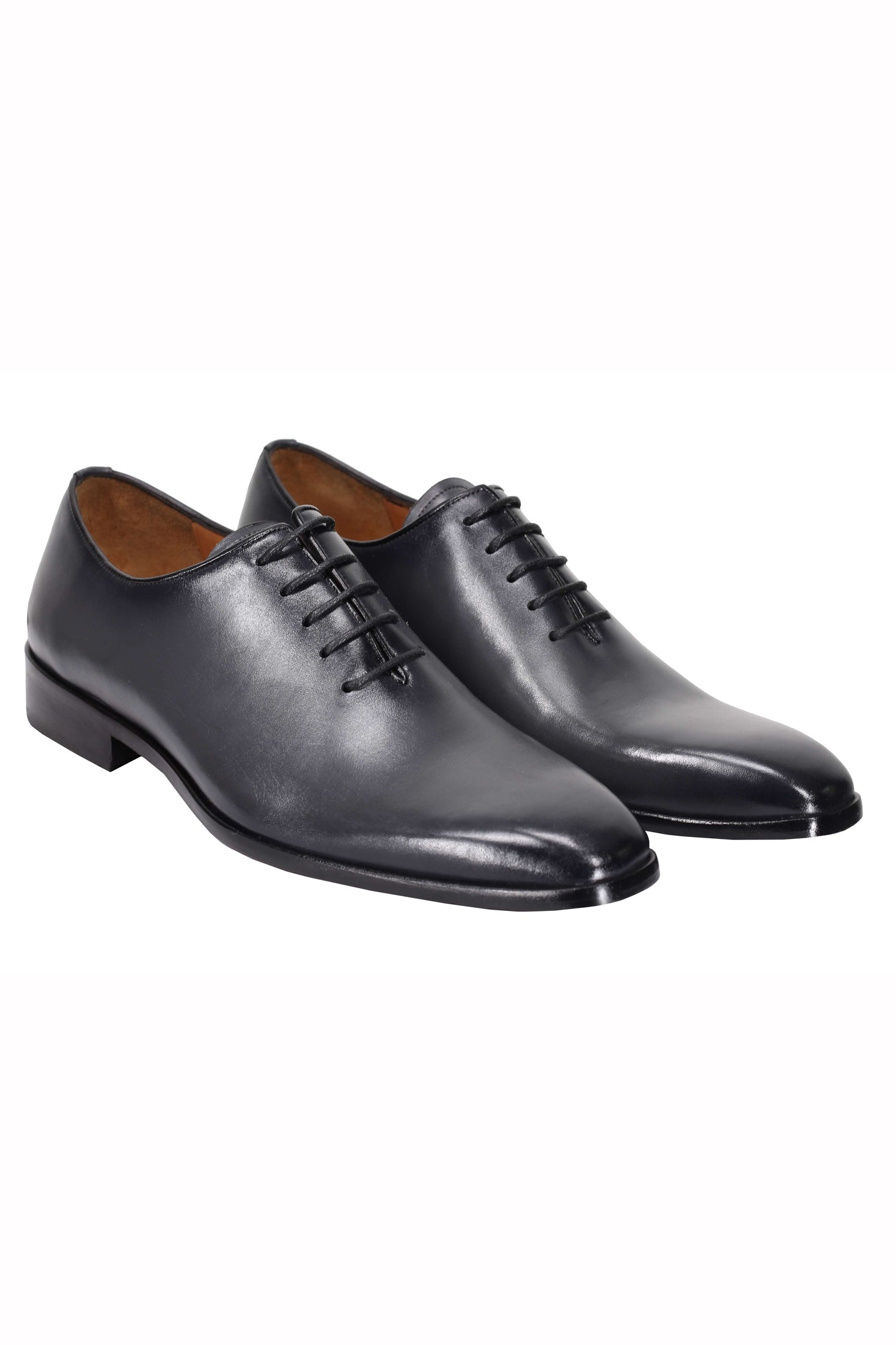 GREY CALF LEATHER WHOLECUT OXFORD LACE UP SHOES