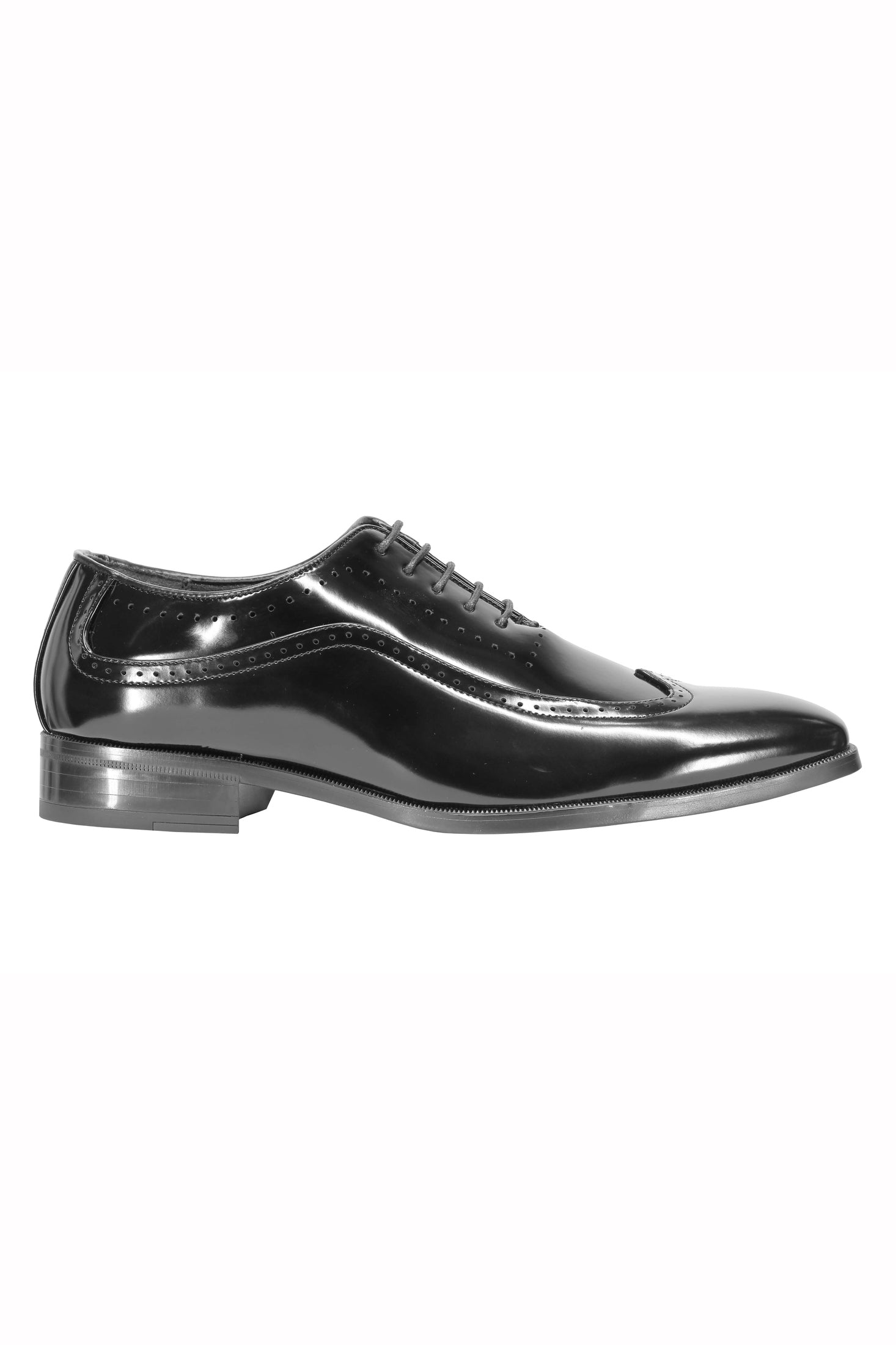 Mens Retro Brogue Shoes 2 Tone Colour Polished Faux Leather Dress Wingtip Oxford