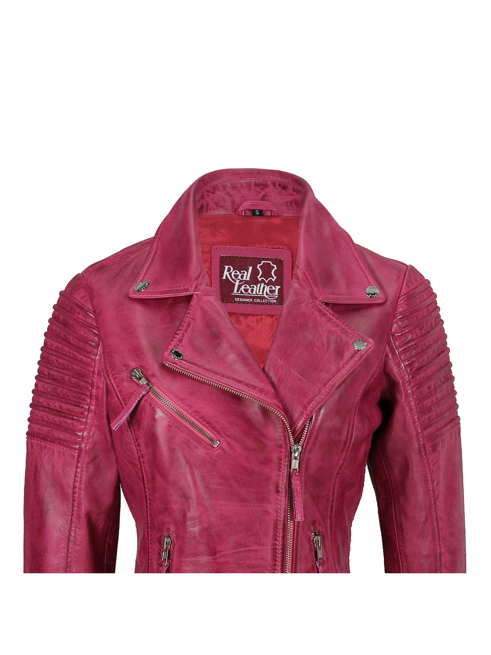 Ladies Retro Biker Pink