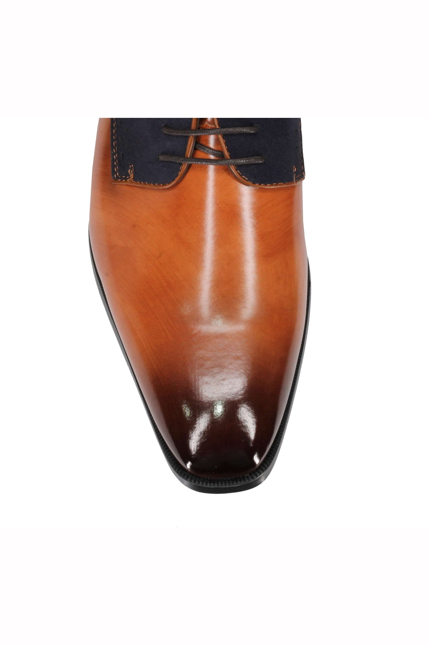 Mens Classic Derby Shoes 2 Tone Polished PU Leather Lace up Formal Dress Office