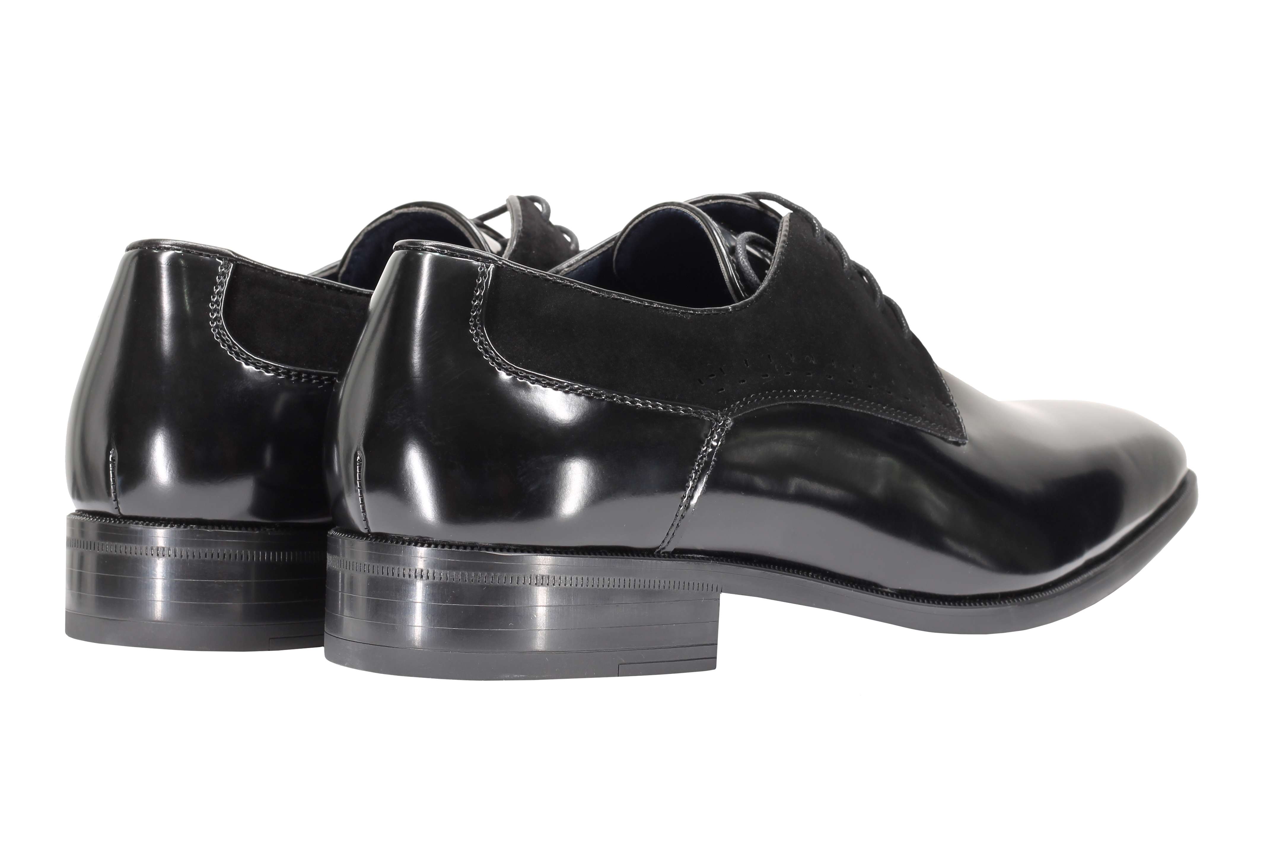 Mens Classic Derby Shoes 2 Tone Polished PU Leather Lace up Formal Dress Office