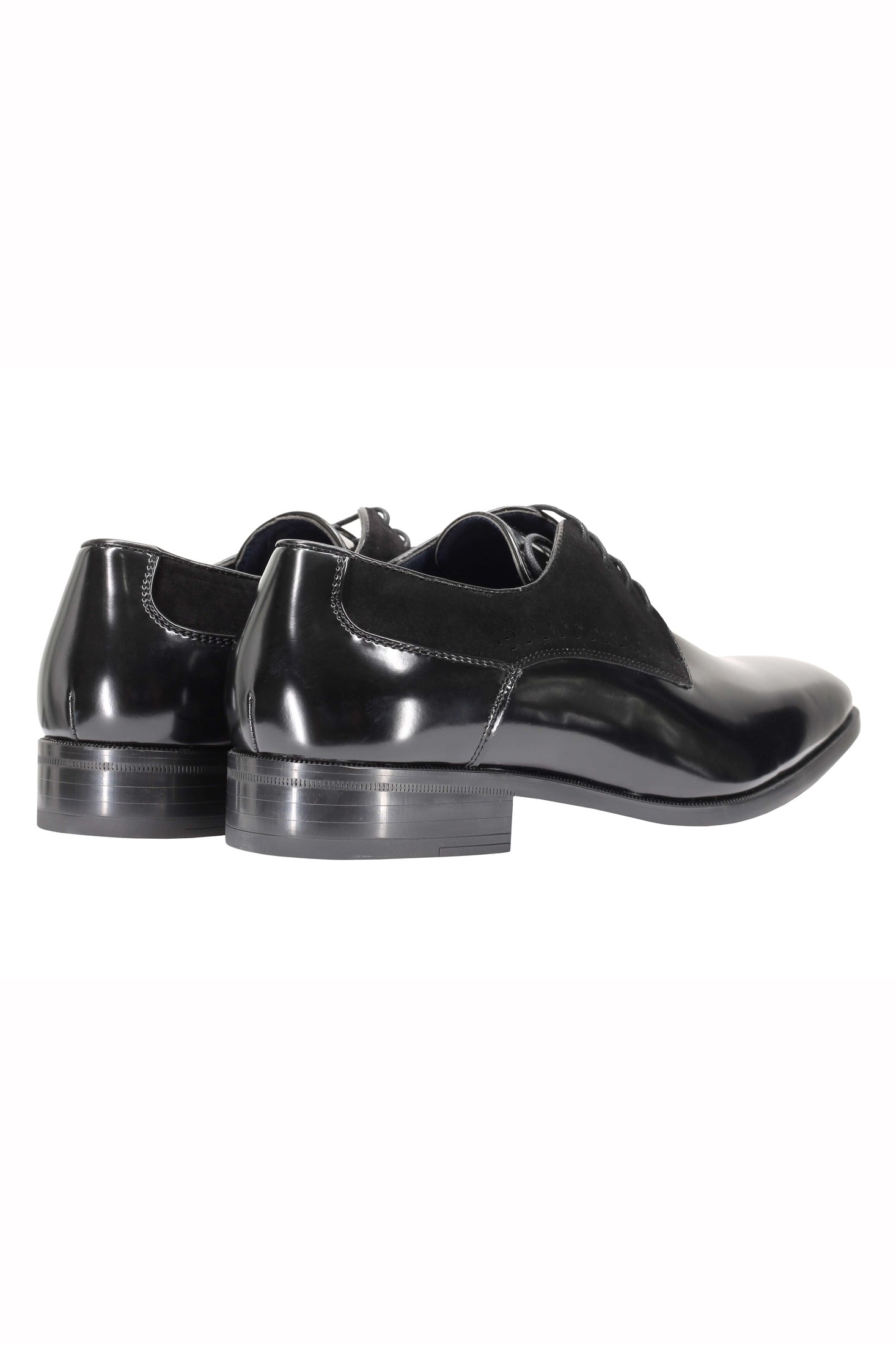 Mens Classic Derby Shoes 2 Tone Polished PU Leather Lace up Formal Dress Office