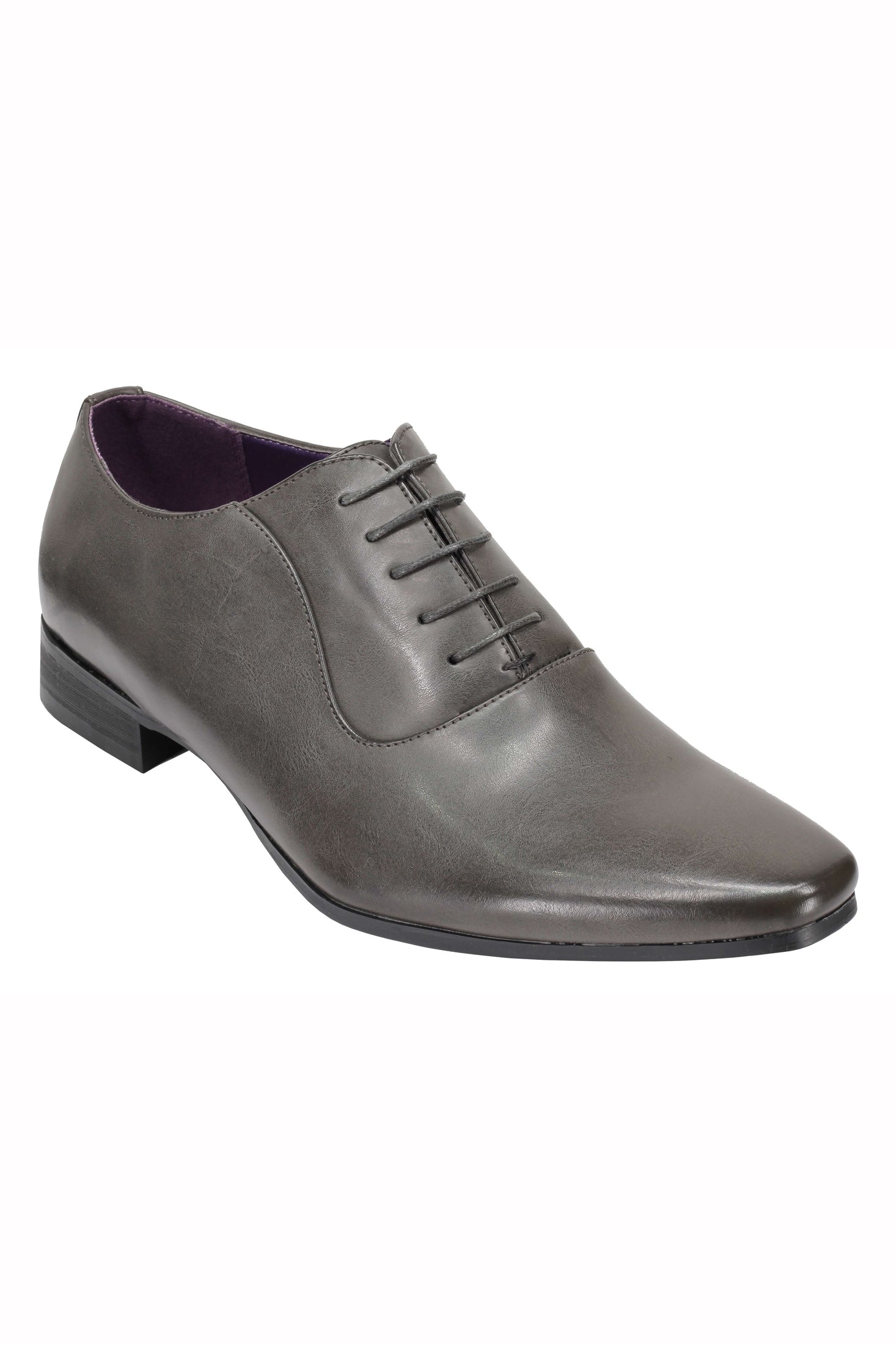 Mens Faux Leather Formal Office Shoes Smart Casual Oxford Lace up Black White Grey