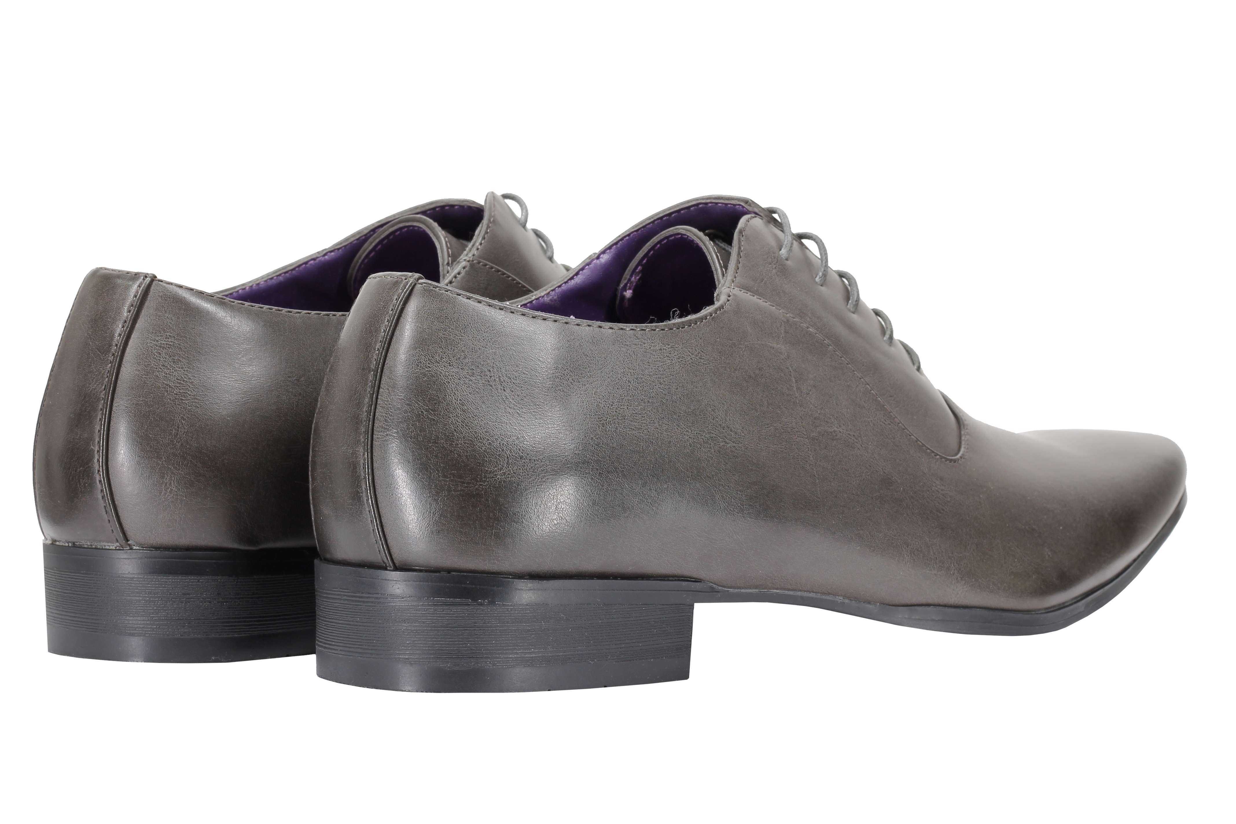 Mens Faux Leather Formal Office Shoes Smart Casual Oxford Lace up Black White Grey