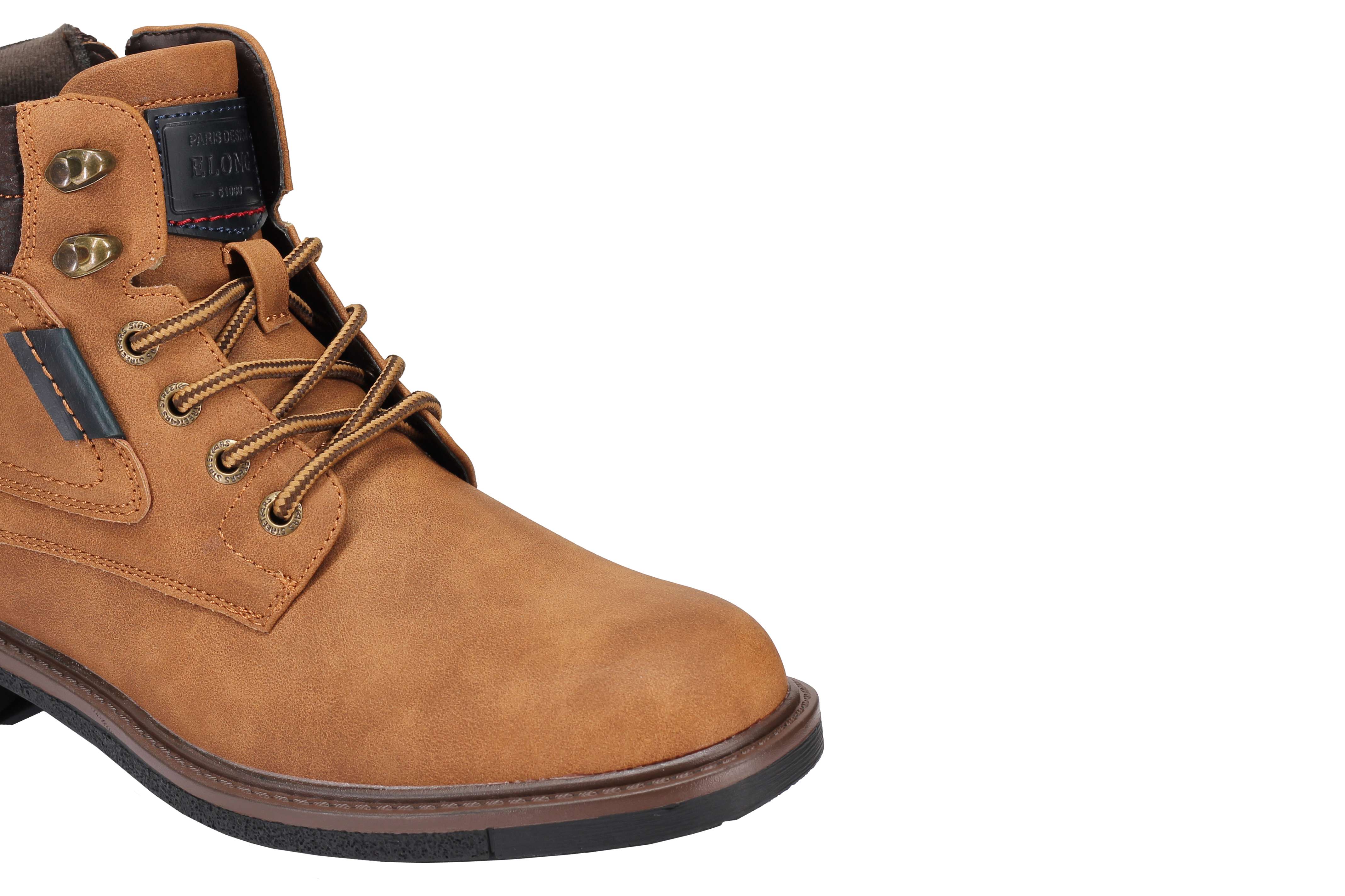 Mens Retro Smart Casual Faux Leather Boots Ankle Lace up Round Toe Cap Shoes